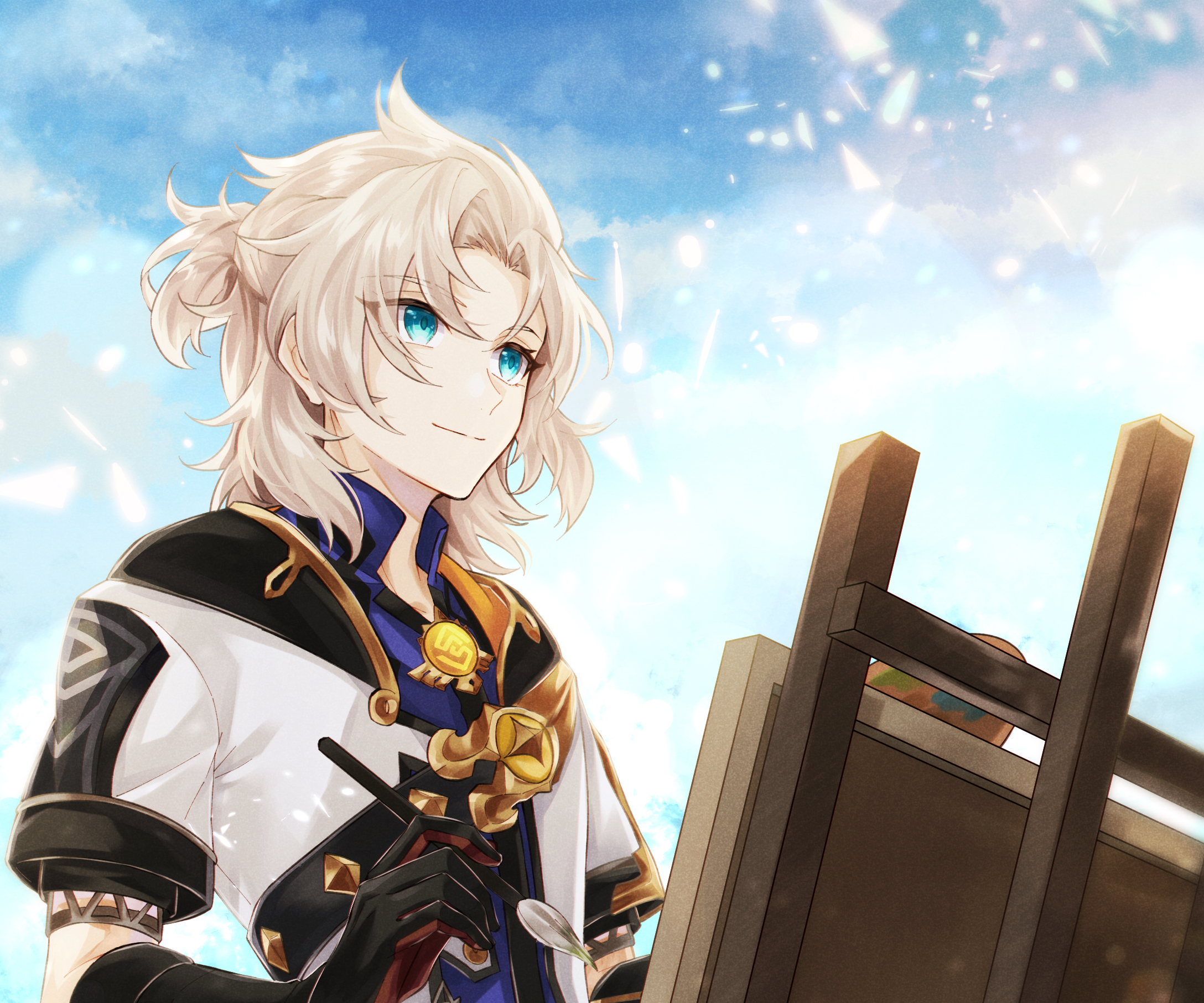Albedo from Genshin Impact painting outdoors HD Wallpaper