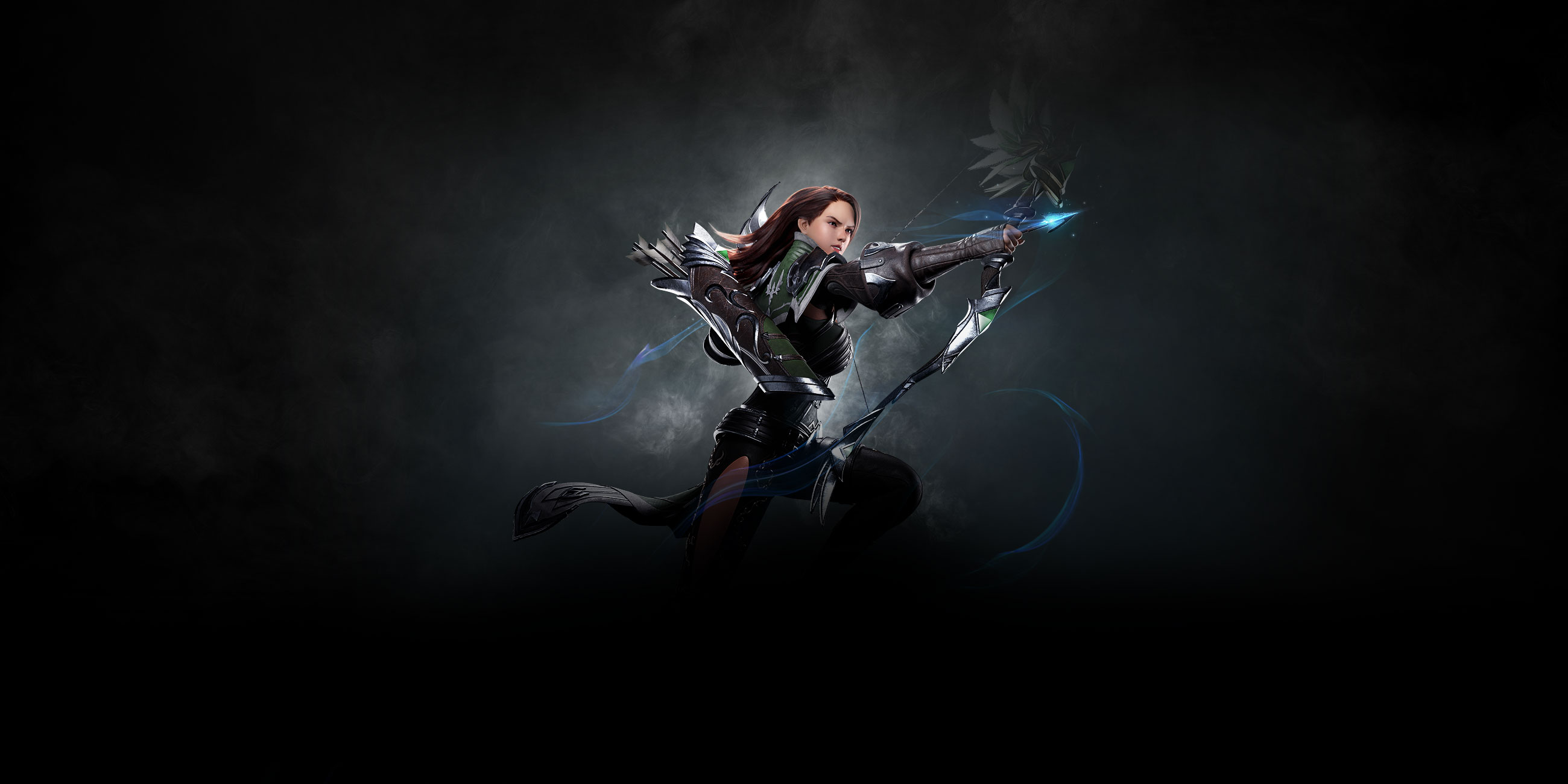 Archer with bow and arrow in dark background HD Wallpaper
