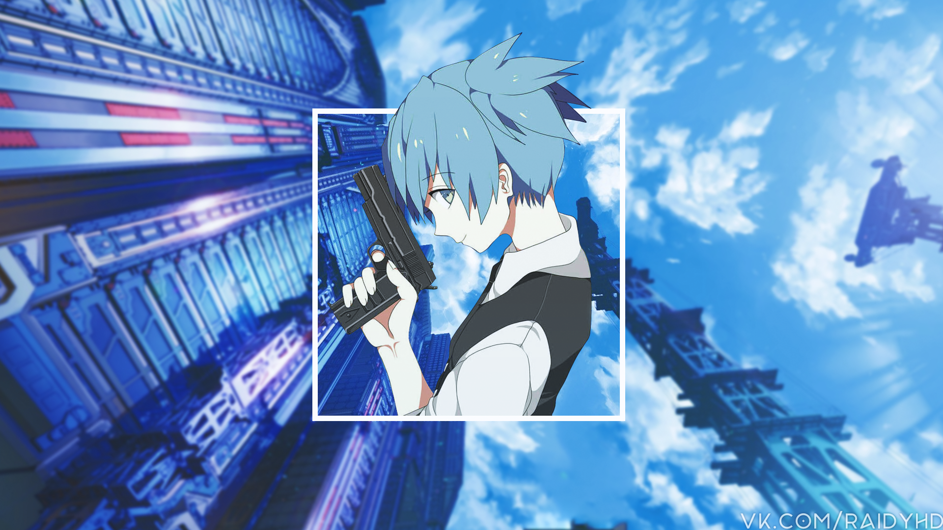 Nagisa Shiota from Assassination Classroom holding a gun HD Wallpaper