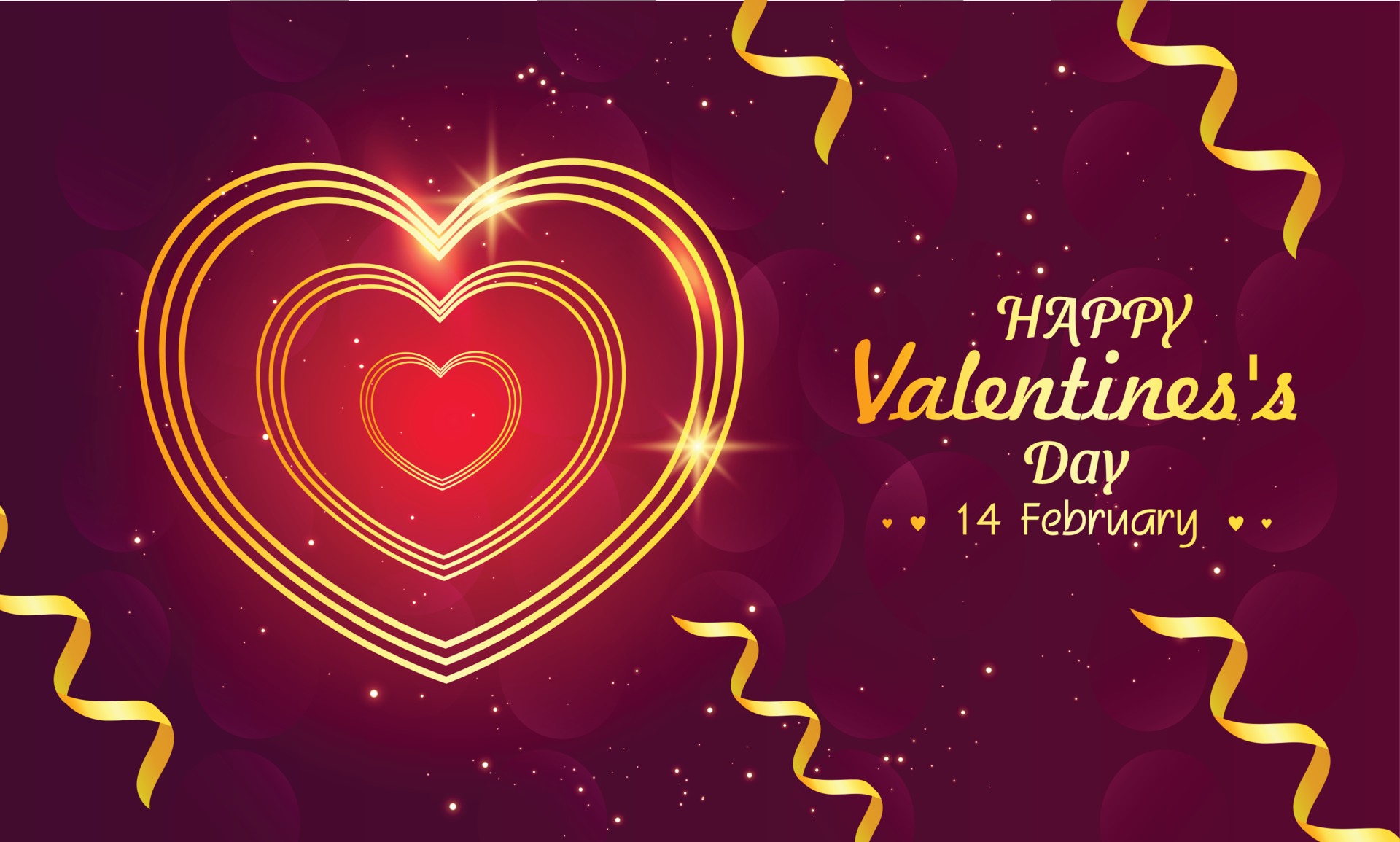 Happy Valentines Day 14 February Hearts HD Wallpaper
