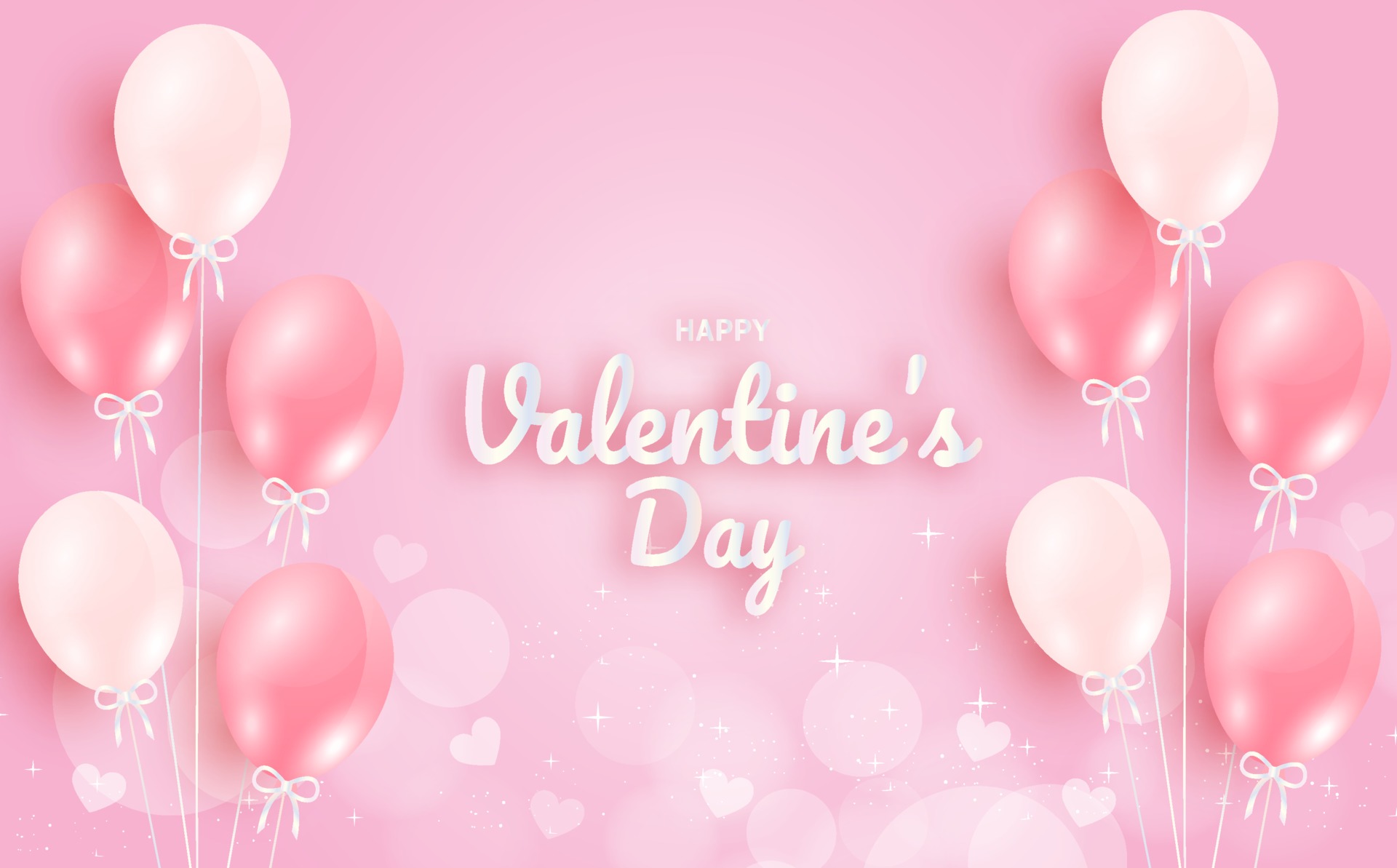 Happy Valentine's Day Balloons HD Wallpaper
