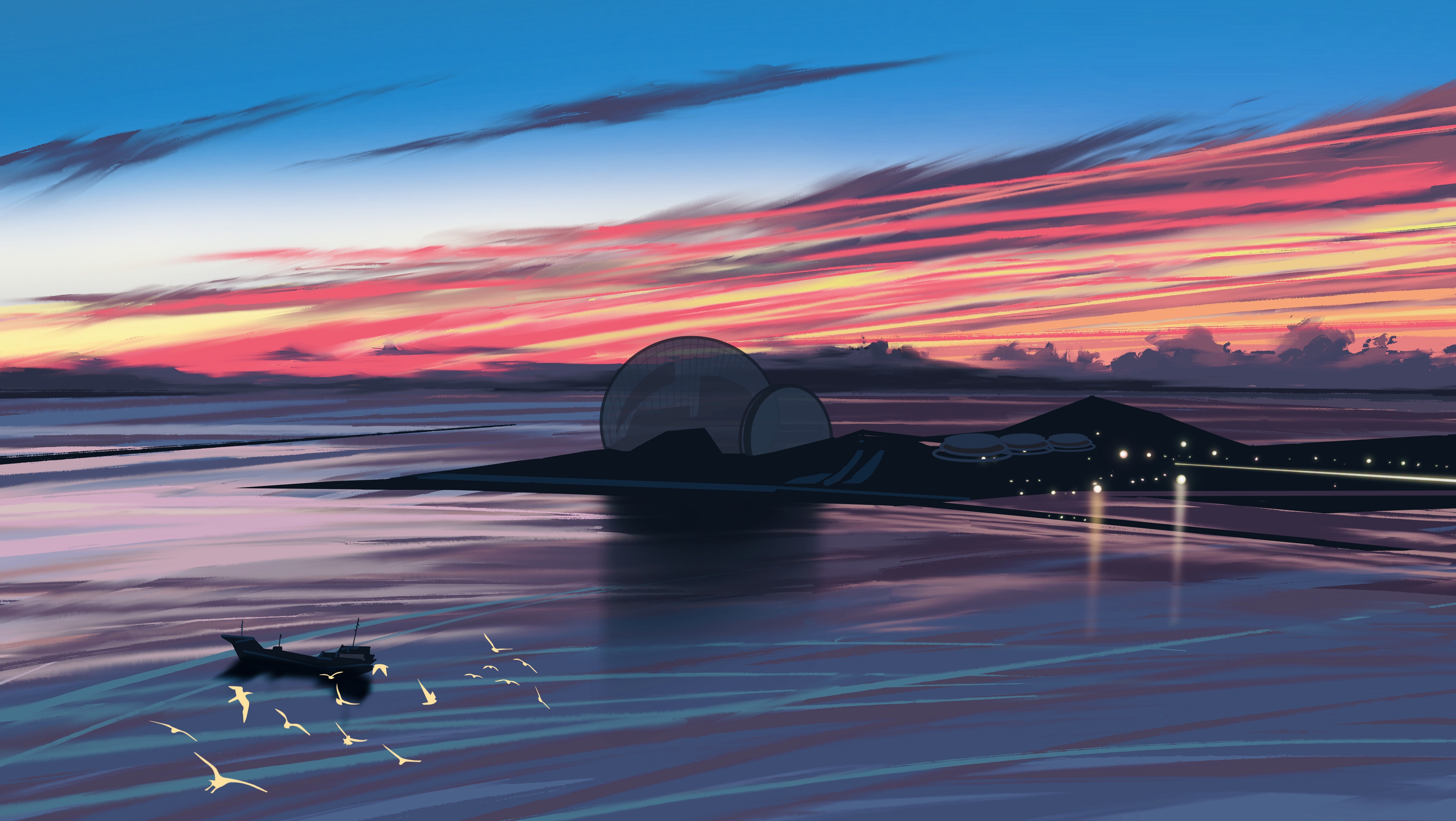 Artistic Landscape 4K Sunset HD Wallpaper