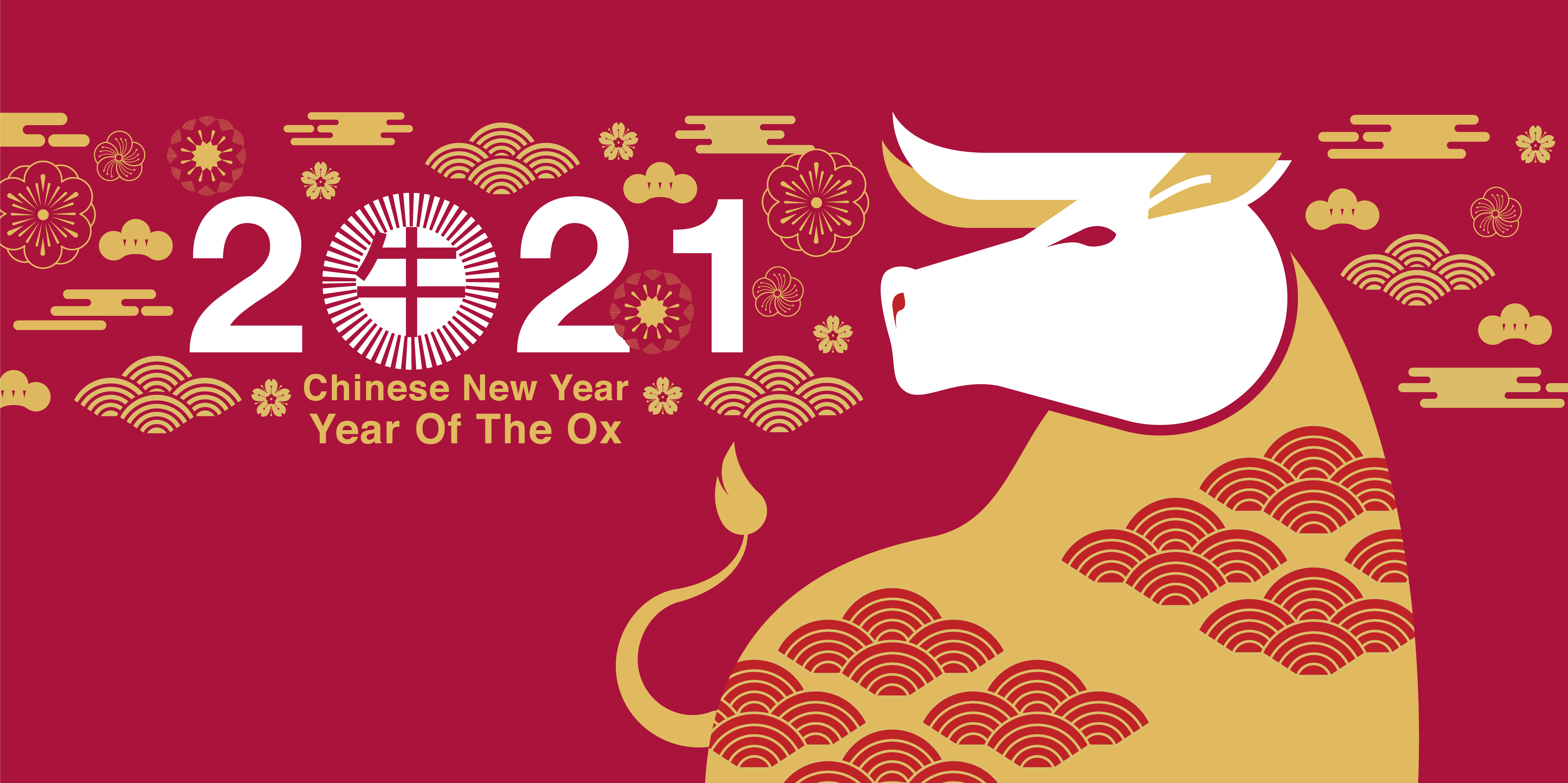 Chinese New Year 2021 Year of the Ox 4K HD Wallpaper