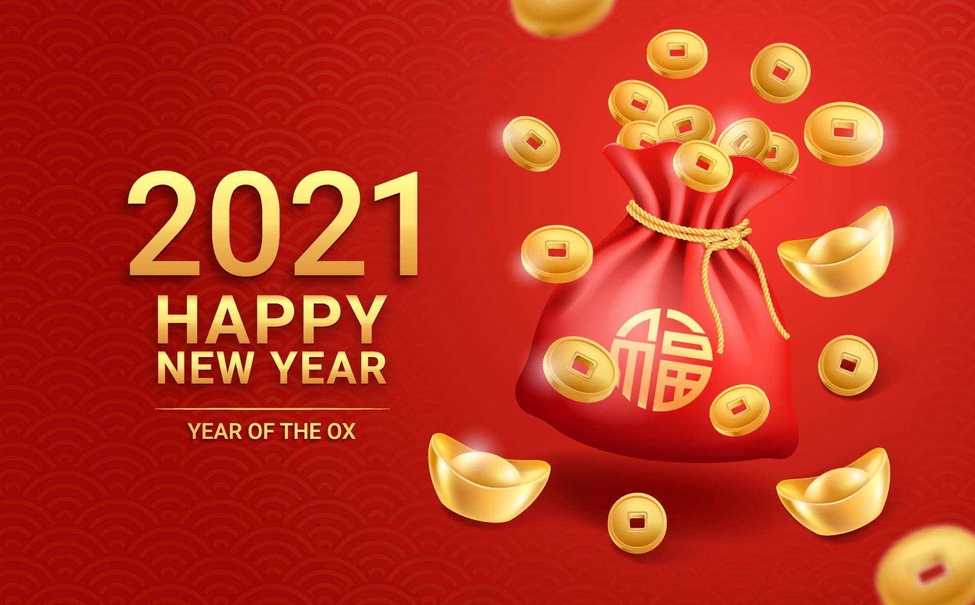 2021 Happy New Year Year of the Ox HD Wallpaper