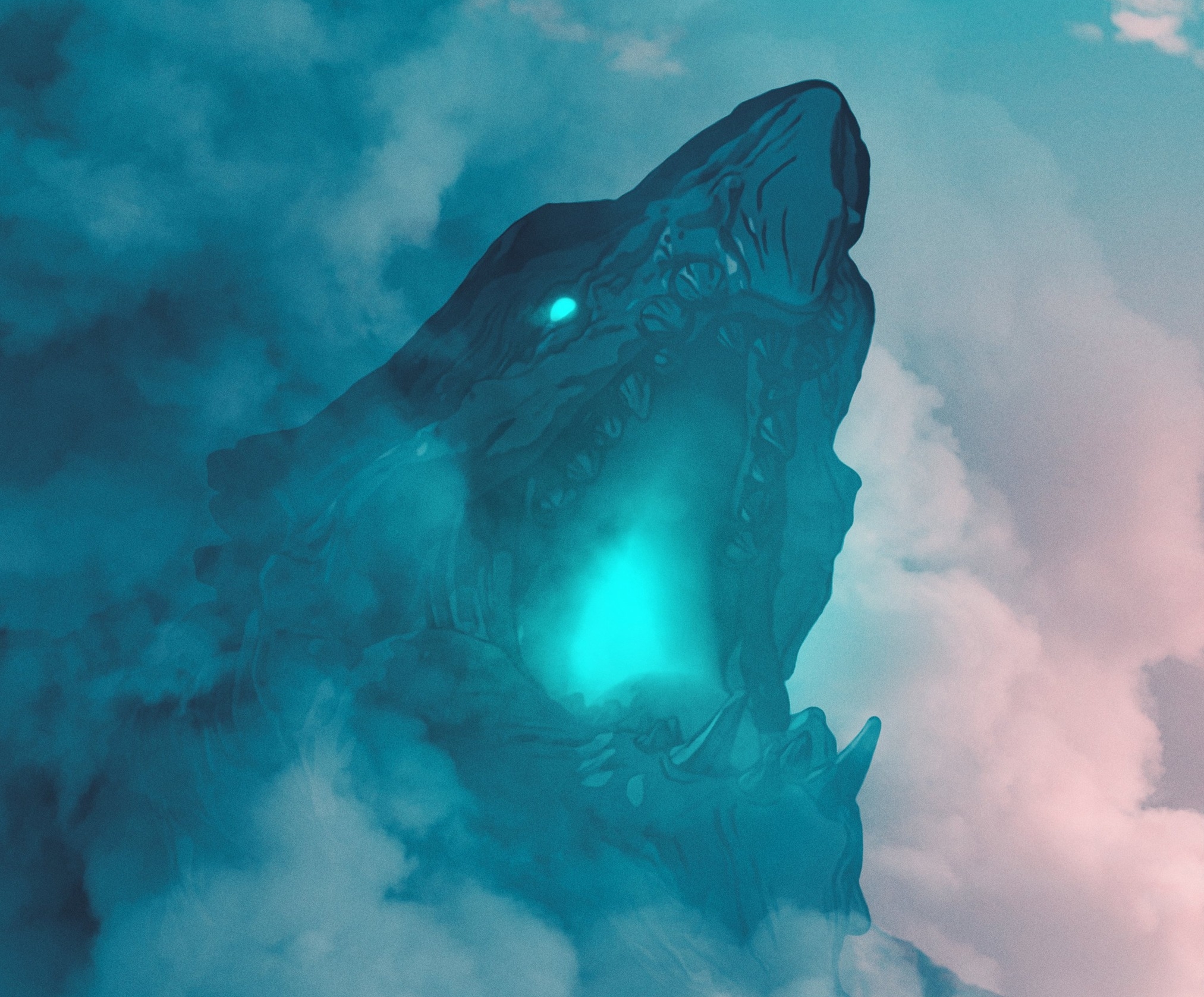 Kaiju emerging from clouds in Pacific Rim: The Black HD Wallpaper