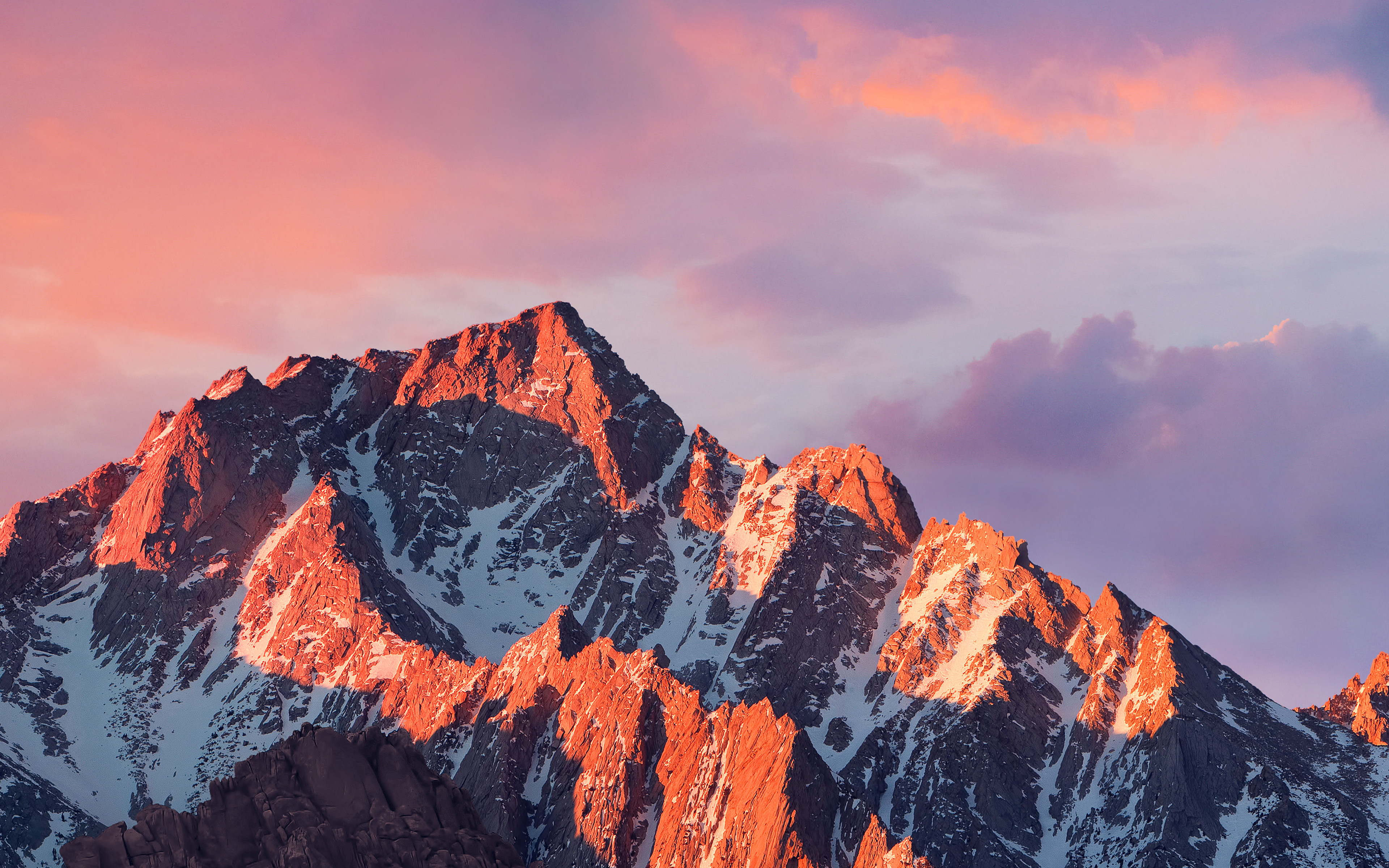 Mountain Peaks at Sunset 4K HD Wallpaper