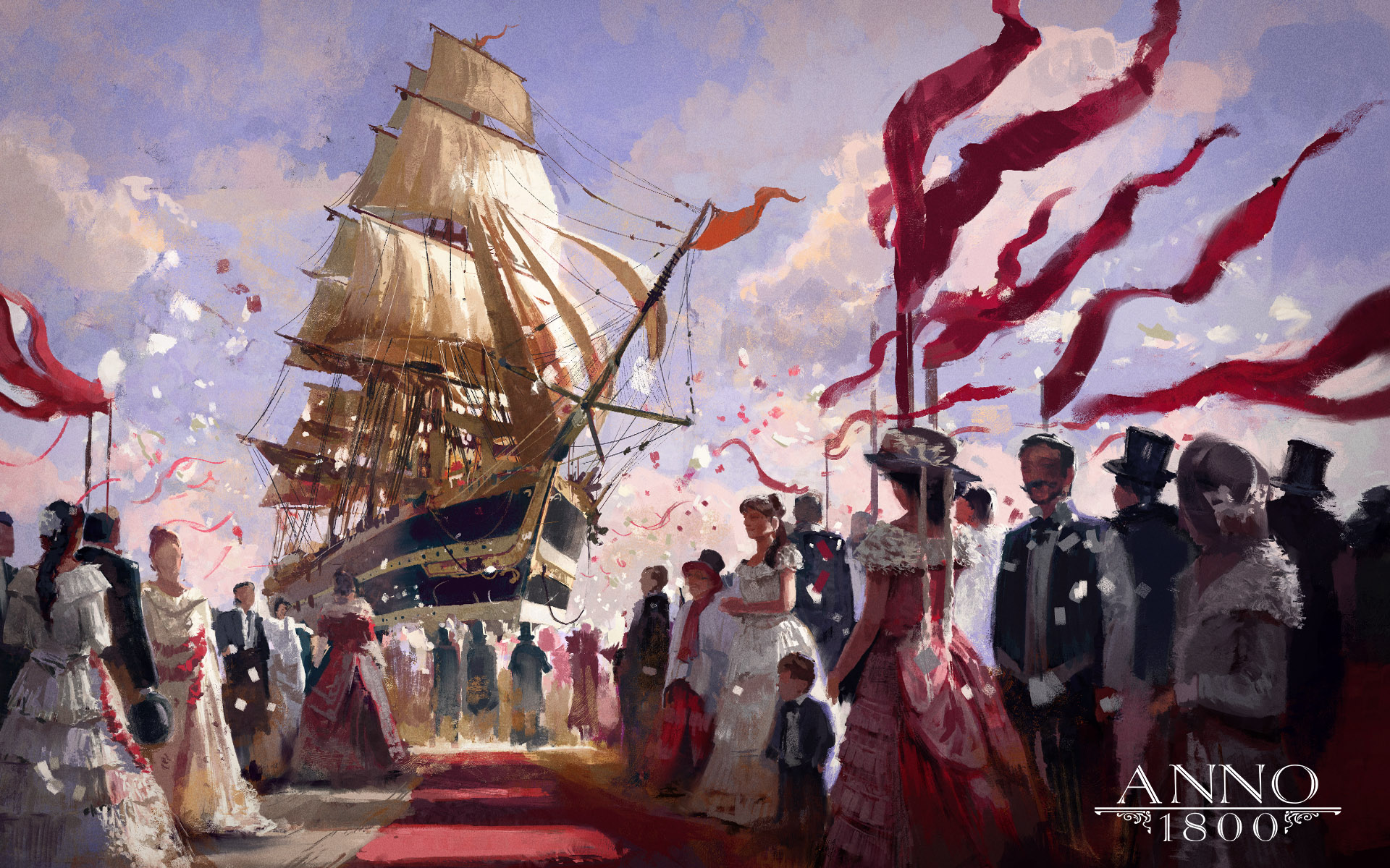 Anno 1800 ship launch celebration HD Wallpaper