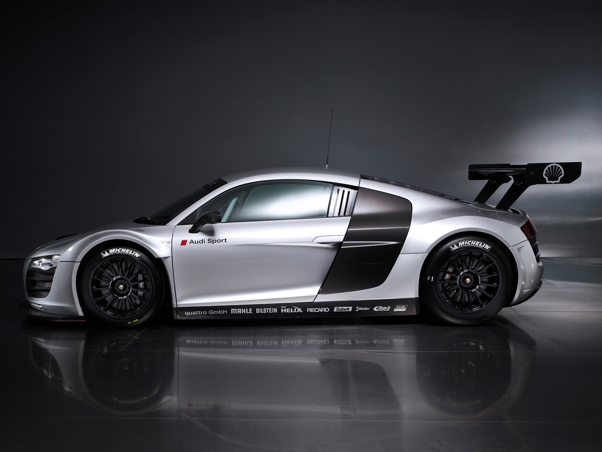 Silver Audi R8 LMS Race Car HD Wallpaper