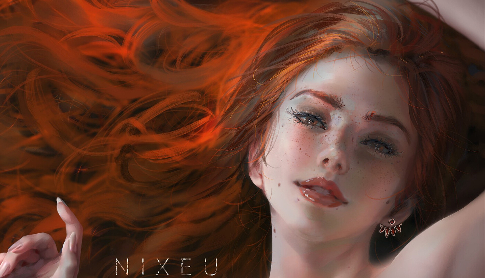 Fantasy Woman with Red Hair HD Wallpaper