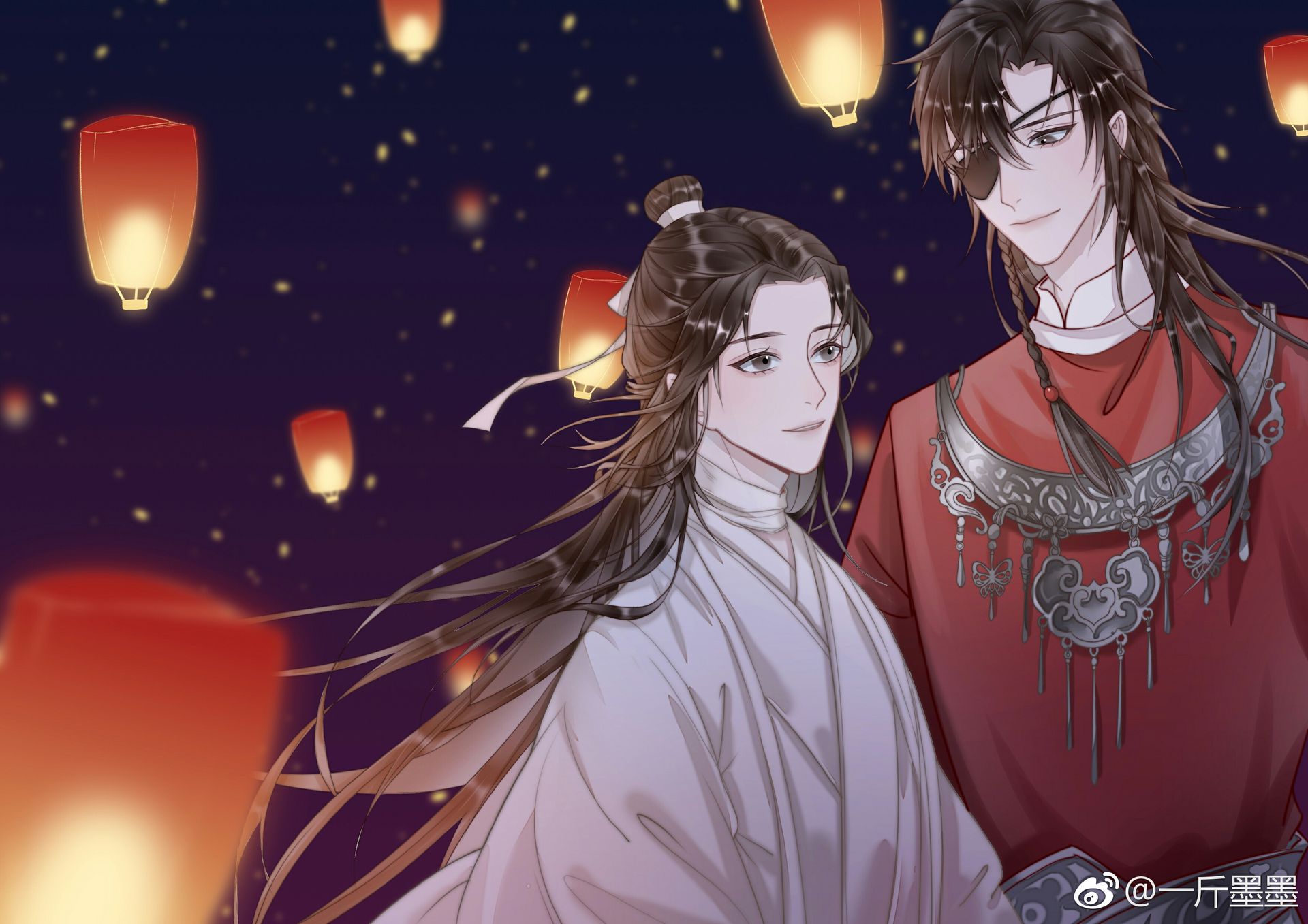 Xie Lian and Hua Cheng from Tian Guan Ci Fu HD Wallpaper
