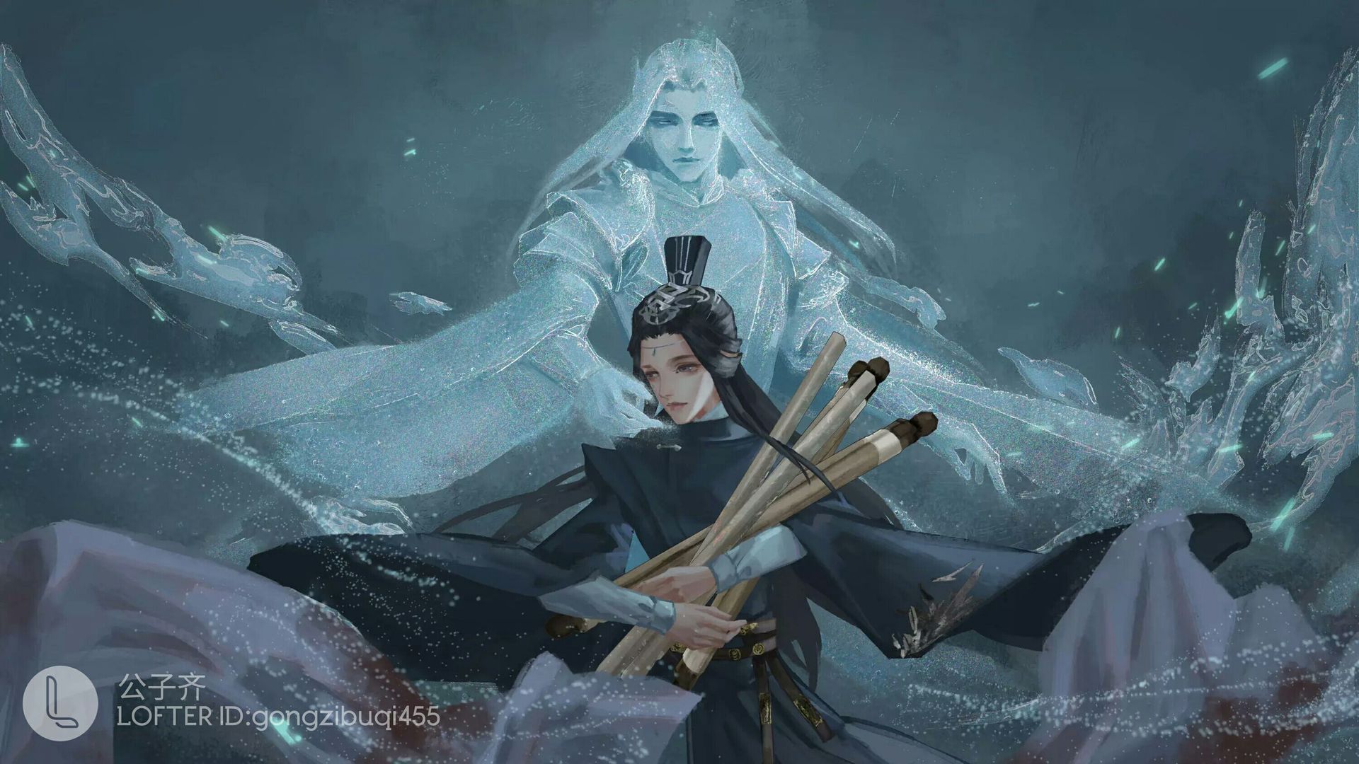 Hua Cheng and Xie Lian from Tian Guan Ci Fu HD Wallpaper