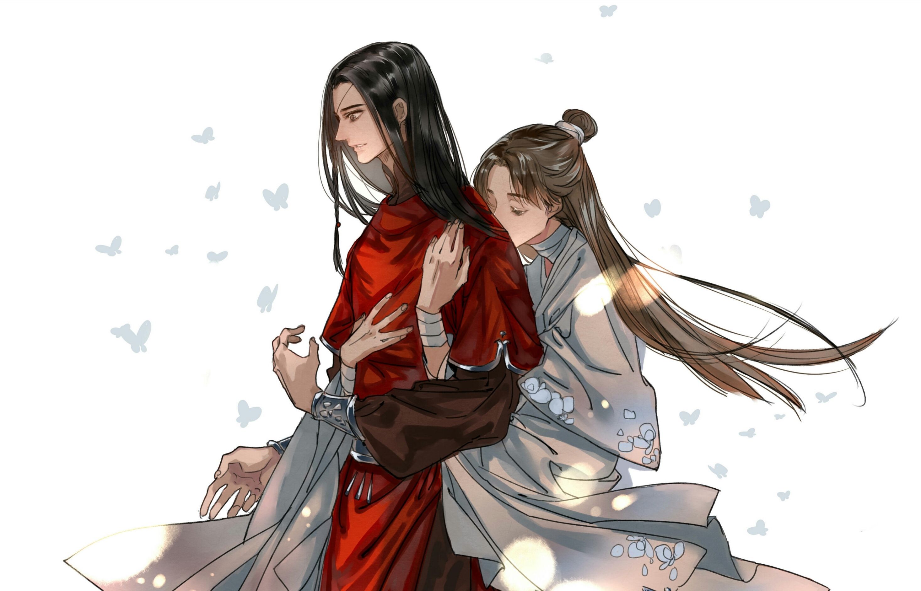 Xie Lian and Hua Cheng embracing HD Wallpaper