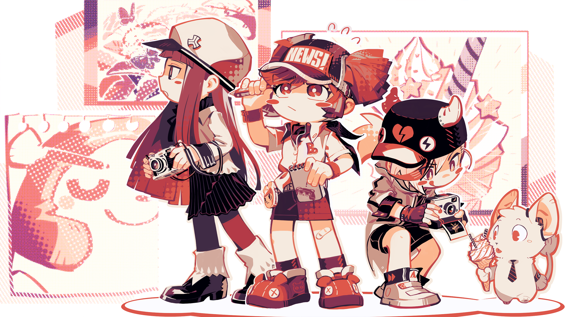 Buro, Marija, and Rin from Muse Dash HD Wallpaper