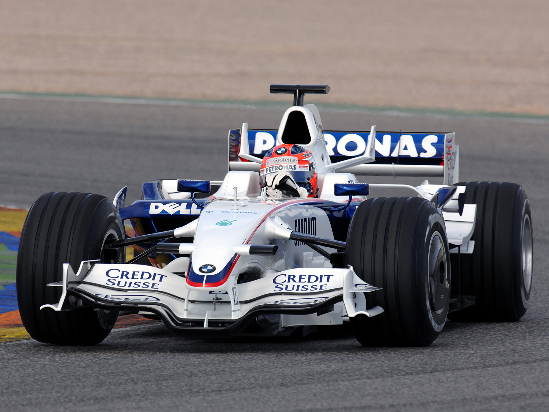 BMW Sauber F1.08 Formula 1 car on track HD Wallpaper