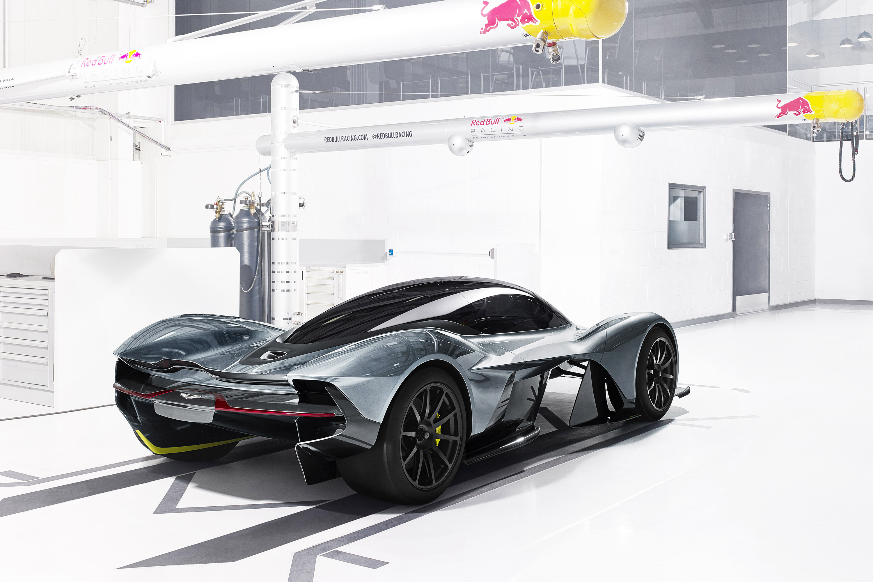Aston Martin AM-RB 001 Concept Car in a Red Bull Racing Garage HD Wallpaper