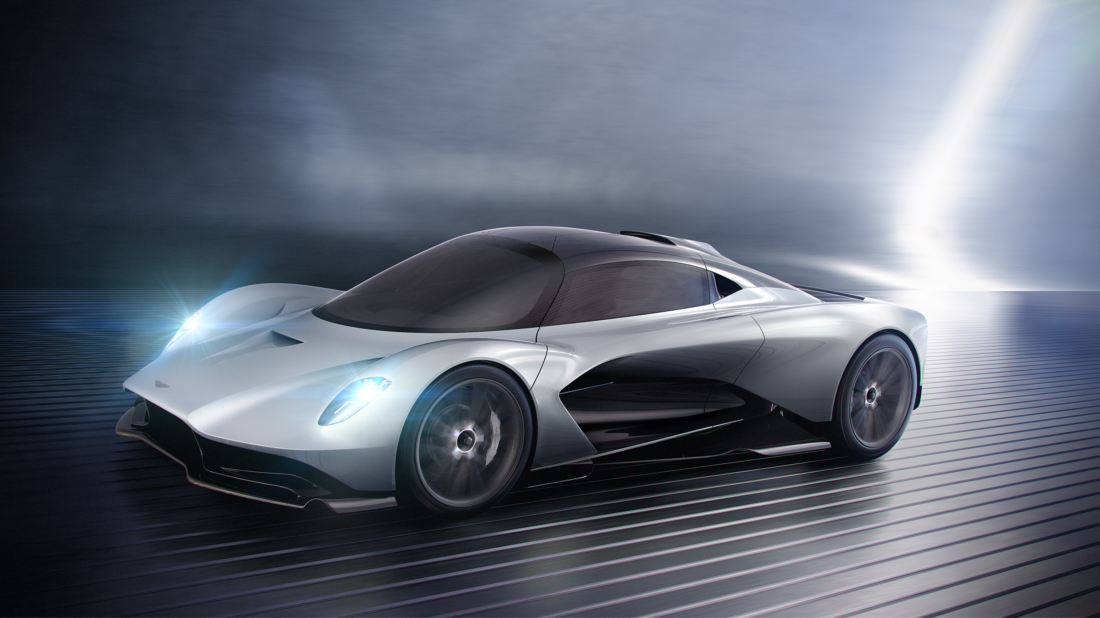 Silver Aston Martin AM-RB 003 Concept Car HD Wallpaper