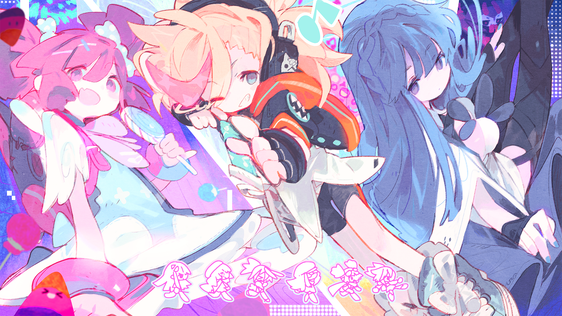 Rin, Marija, and Buro from Muse Dash HD Wallpaper