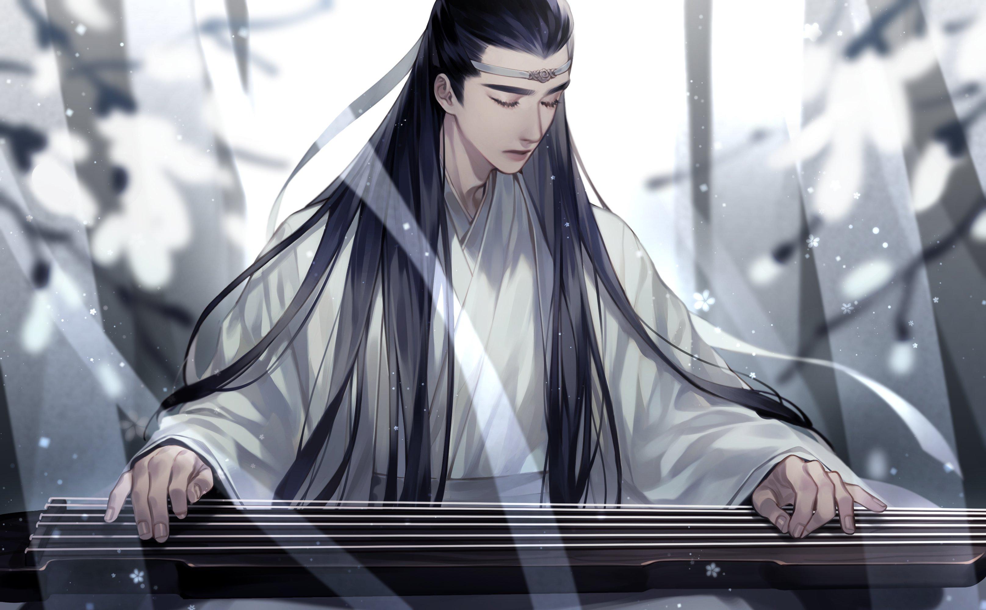 Lan Wangji playing the Guqin from Mo Dao Zu Shi HD Wallpaper
