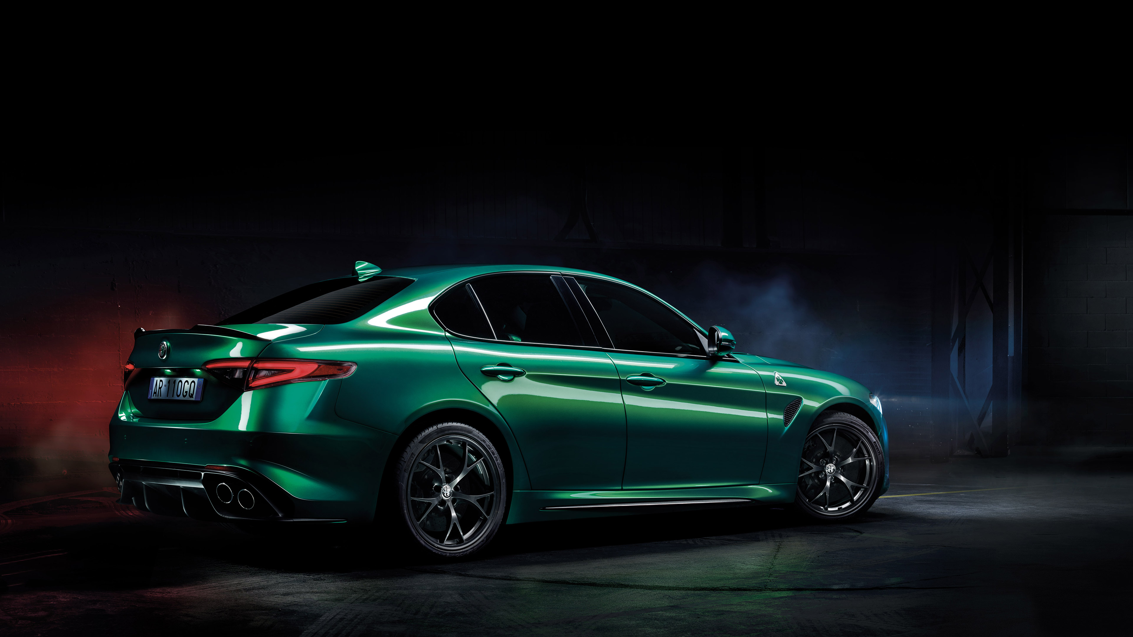 Green 2020 Alfa Romeo Giulia Quadrifoglio Sedan HD Wallpaper