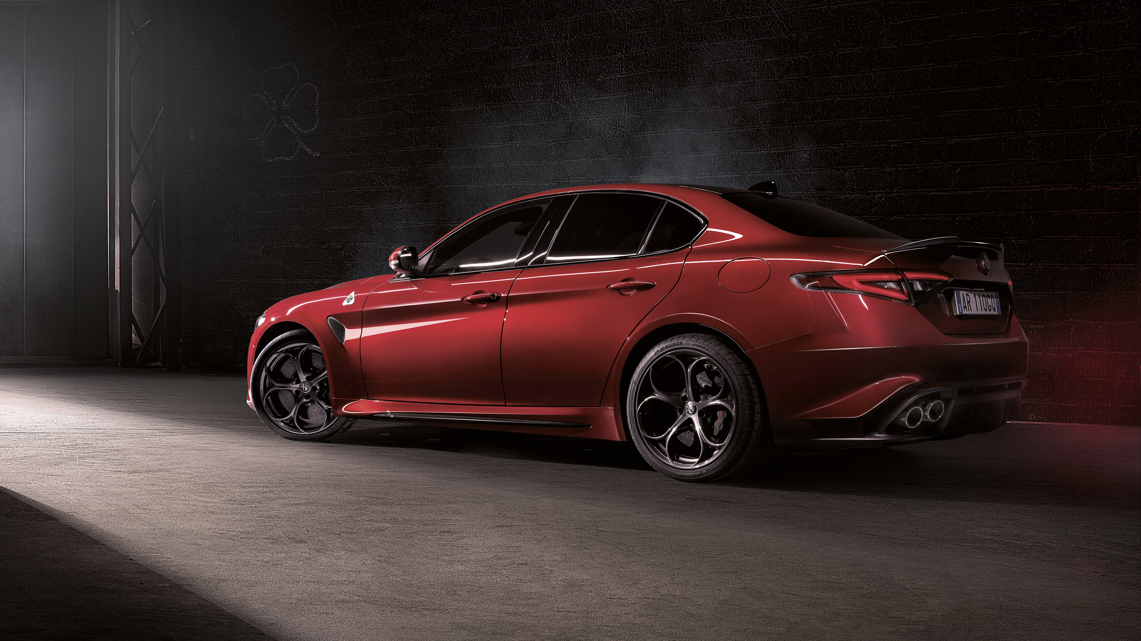 Red Alfa Romeo Giulia Quadrifoglio Sedan HD Wallpaper