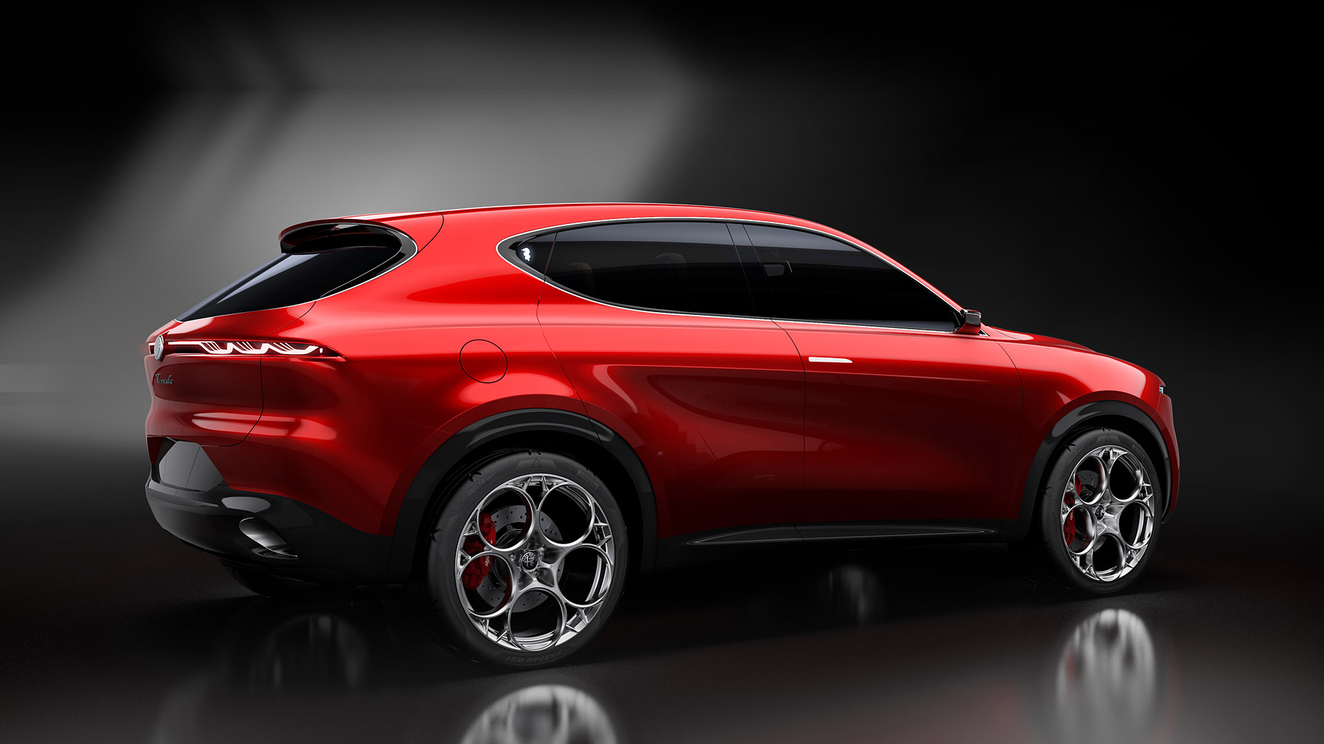 2019 Alfa Romeo Tonale Concept Red Car HD Wallpaper