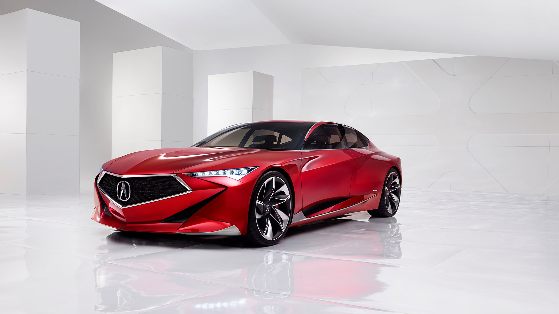 2016 Acura Precision Concept Red Luxury Car HD Wallpaper
