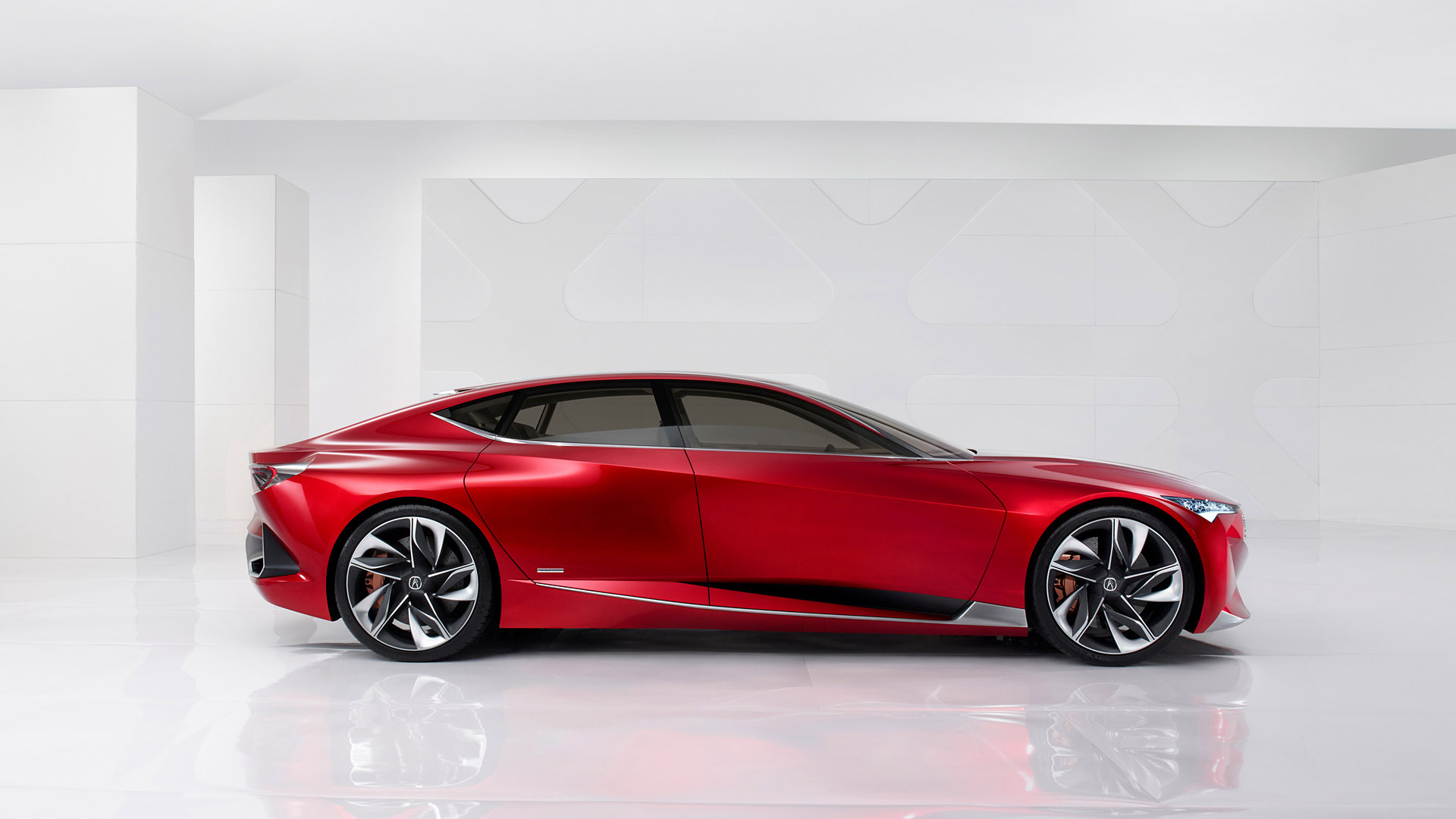 2016 Acura Precision Concept Red Luxury Car HD Wallpaper