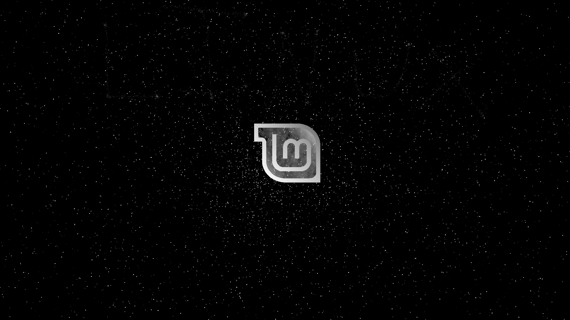 Linux Mint logo on a starry black background HD Wallpaper
