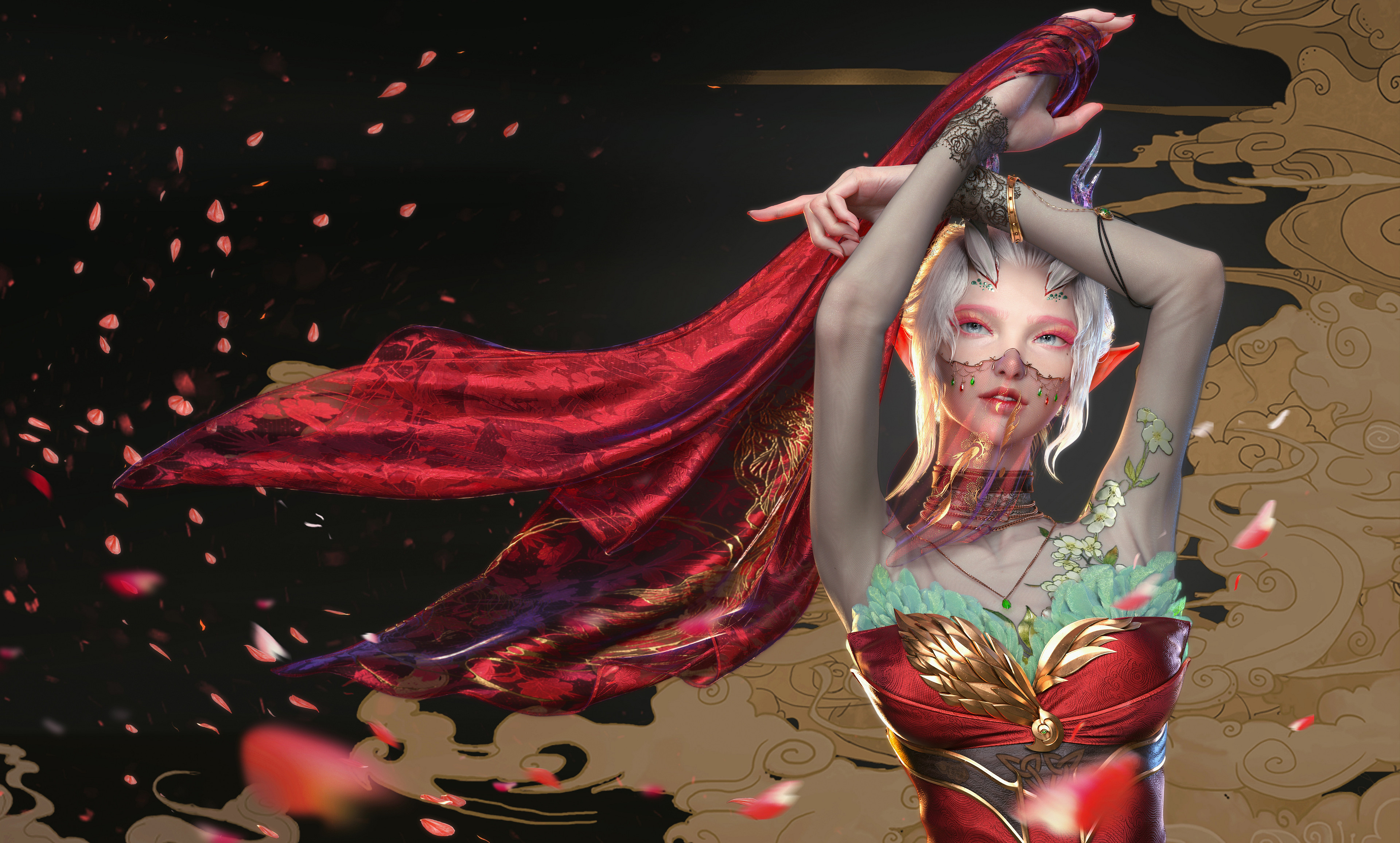 Fantasy Demon Woman 4K HD Wallpaper