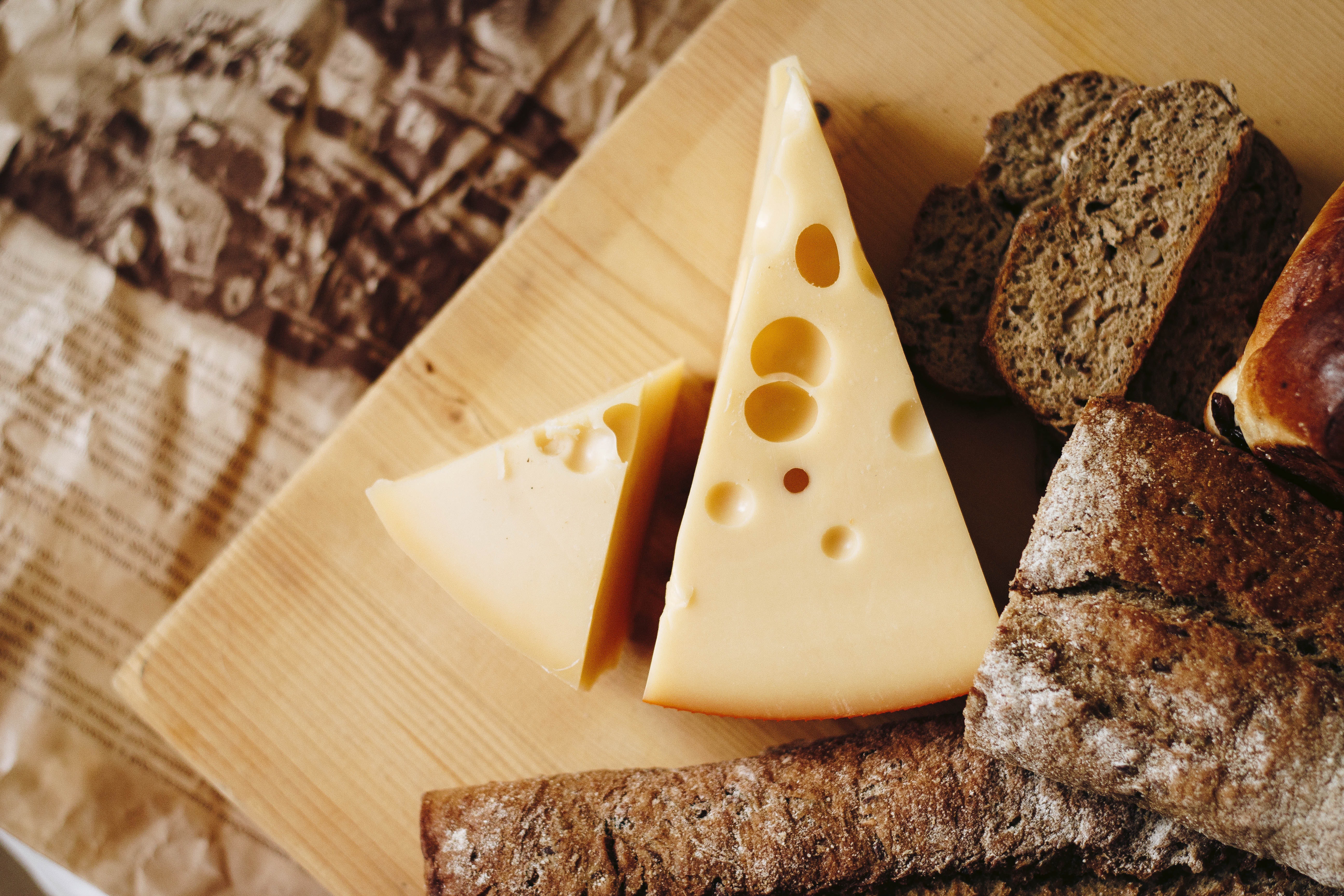 Cheese and Bread Still Life 4K HD Wallpaper