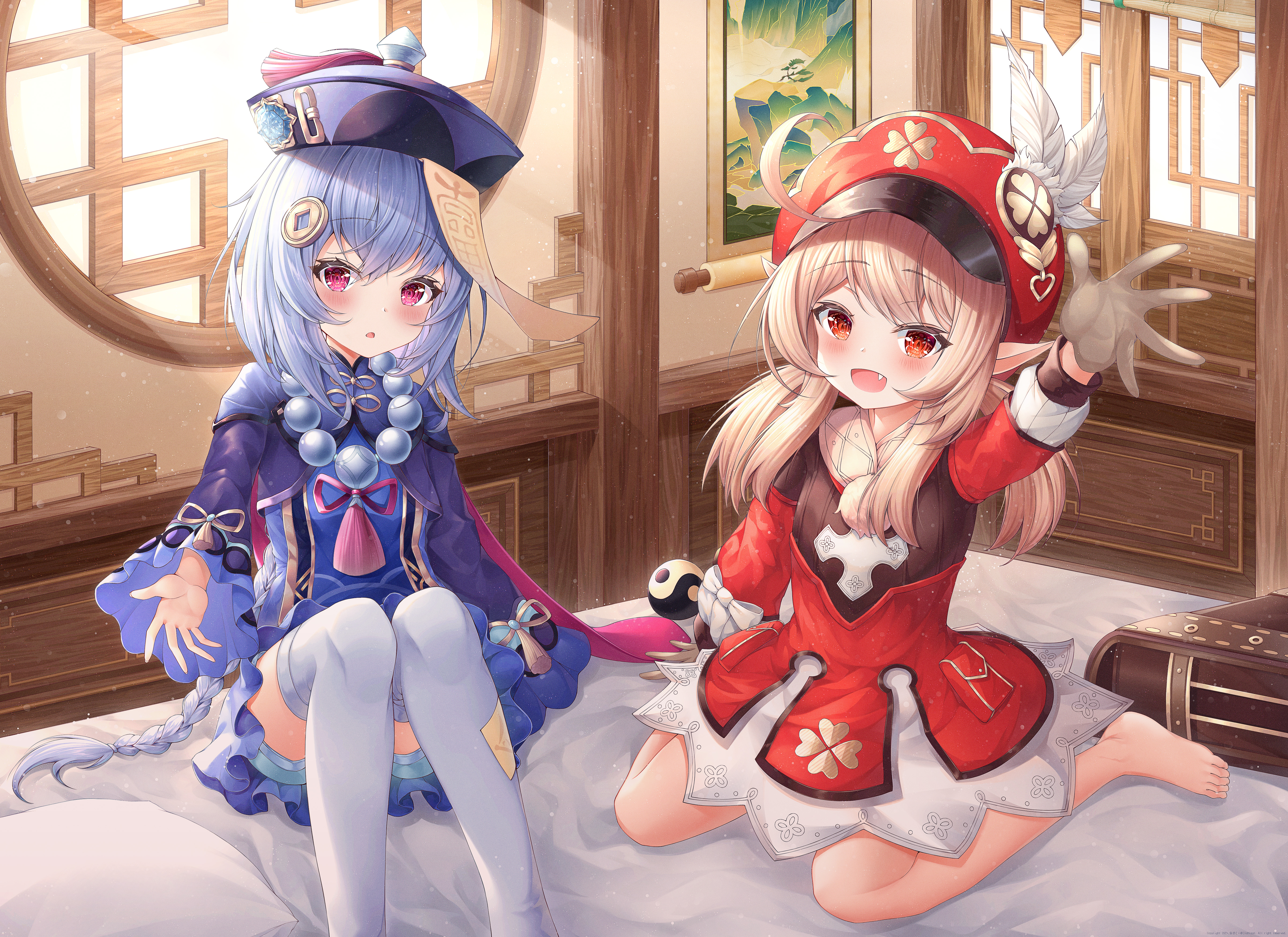 Qiqi and Klee from Genshin Impact 4K HD Wallpaper