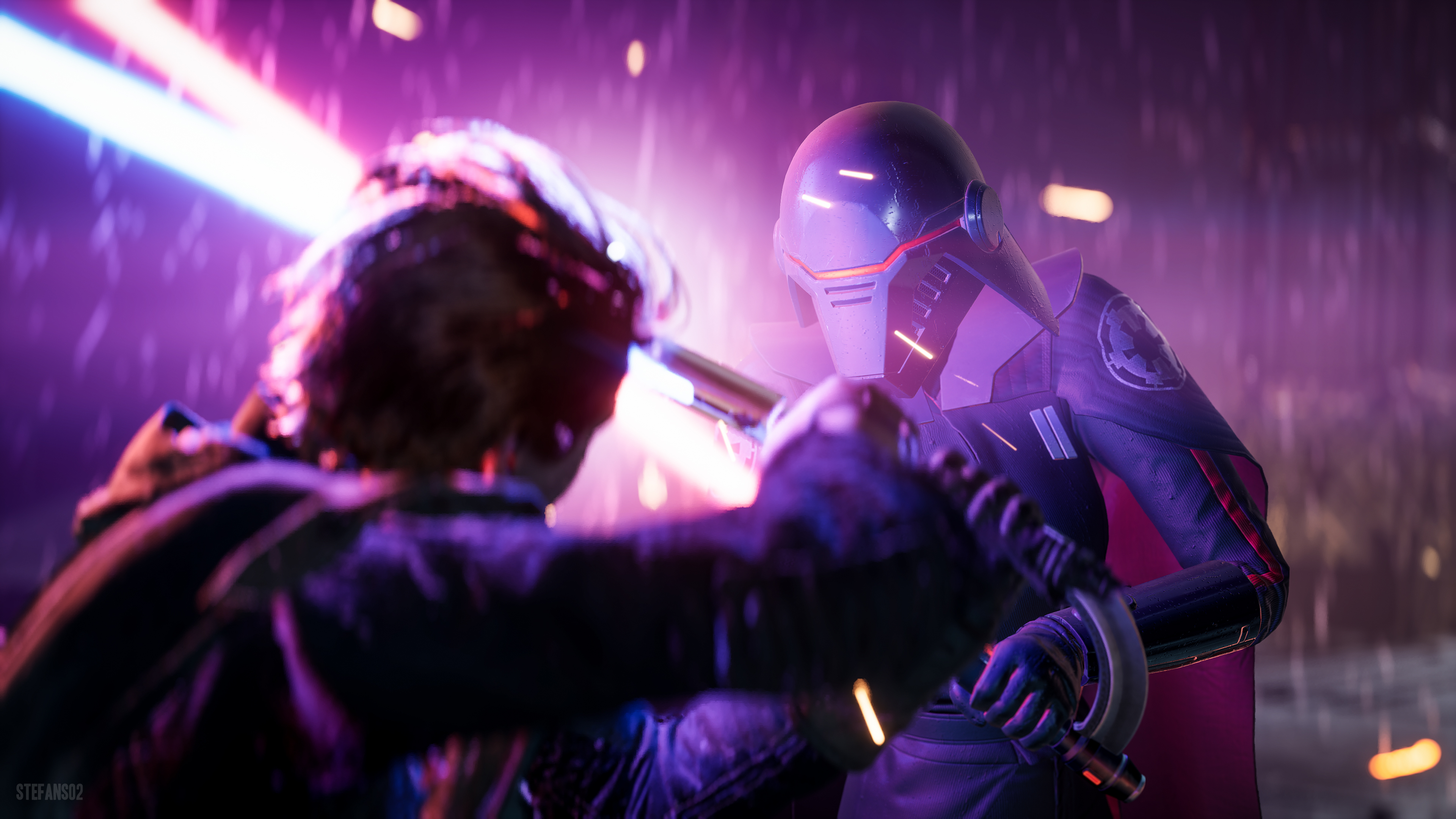 Cal Kestis and Second Sister fighting in Star Wars Jedi: Fallen Order HD Wallpaper