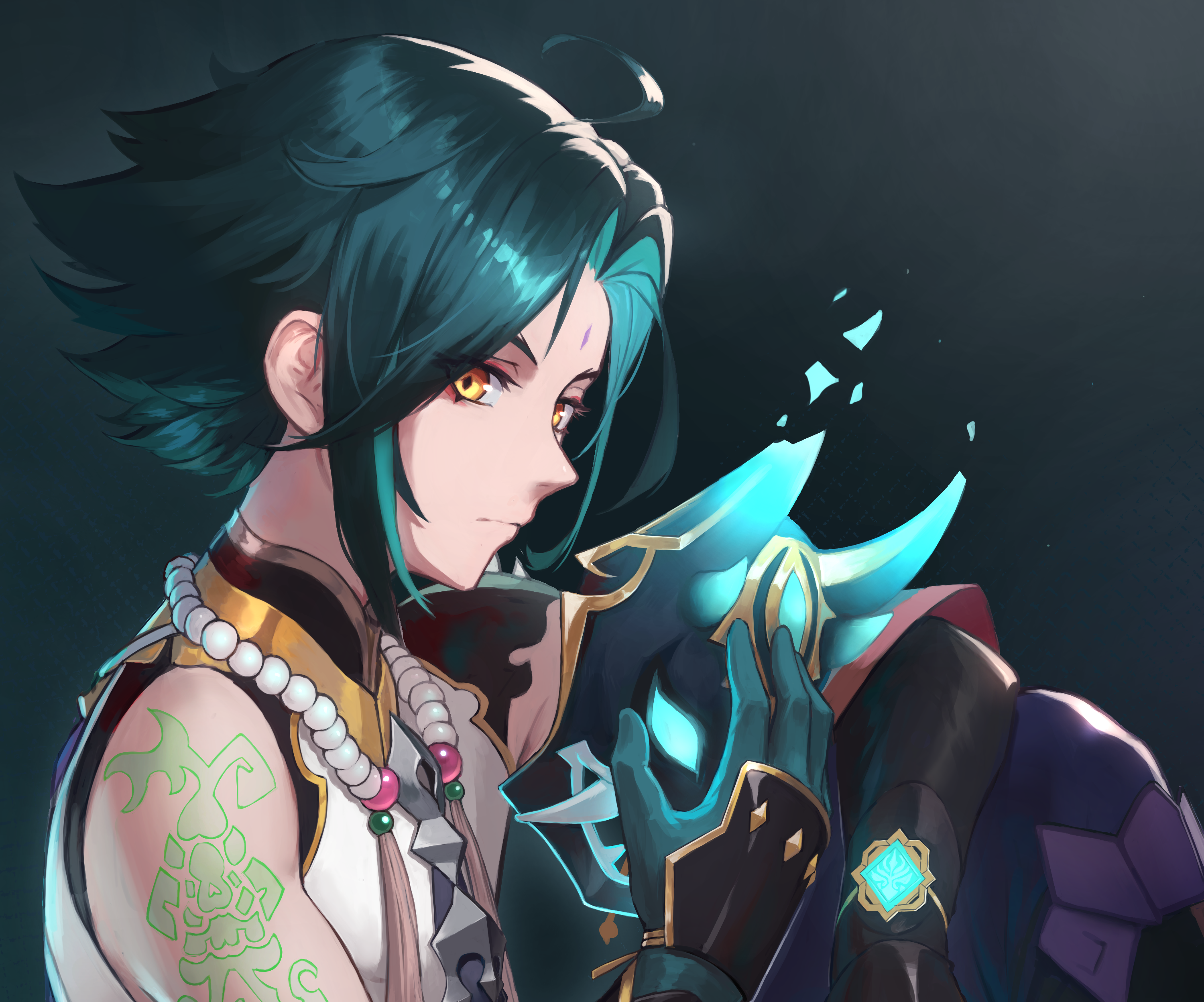 Xiao from Genshin Impact with a mask HD Wallpaper