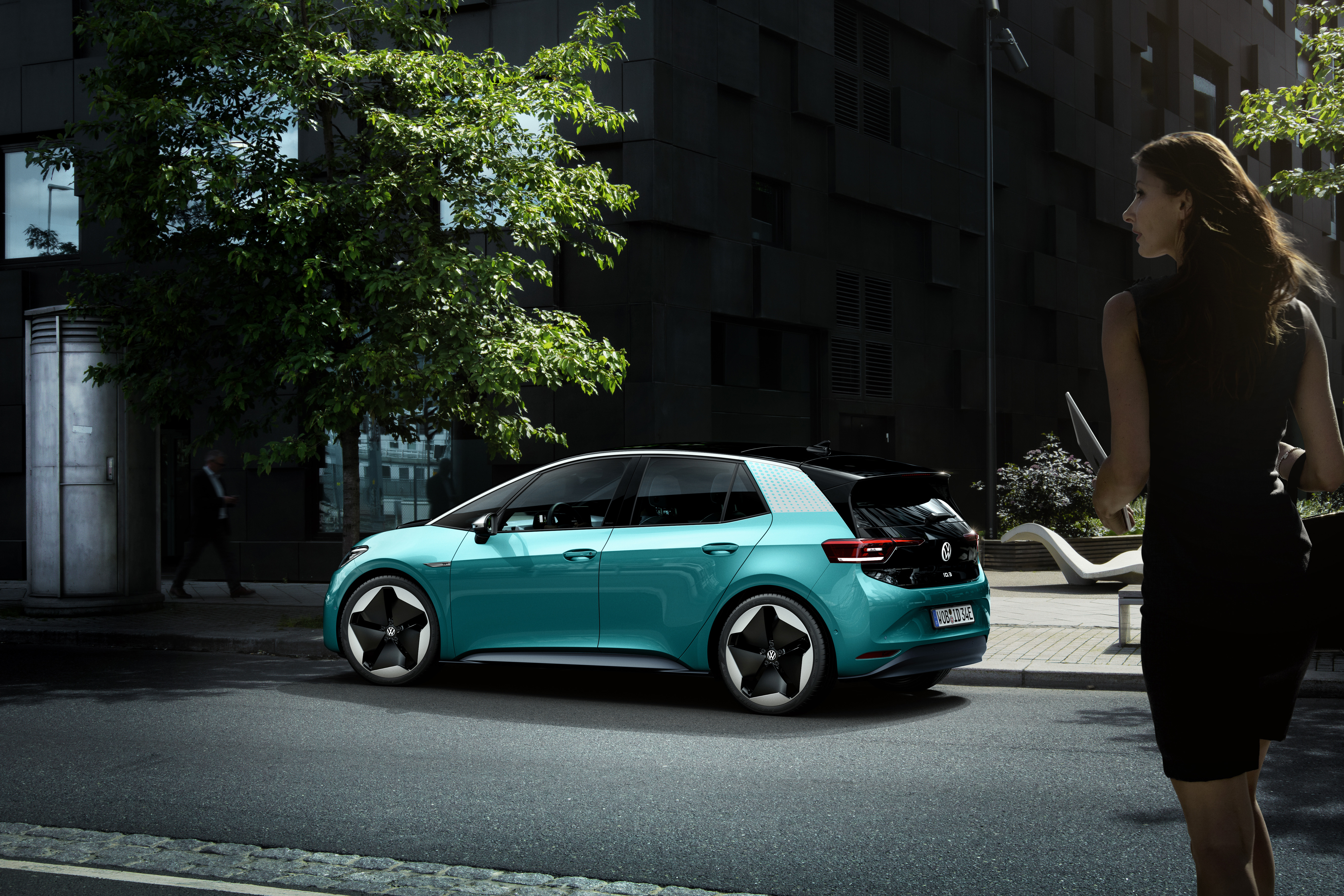 Volkswagen ID.3 4K Electric Car with Woman HD Wallpaper