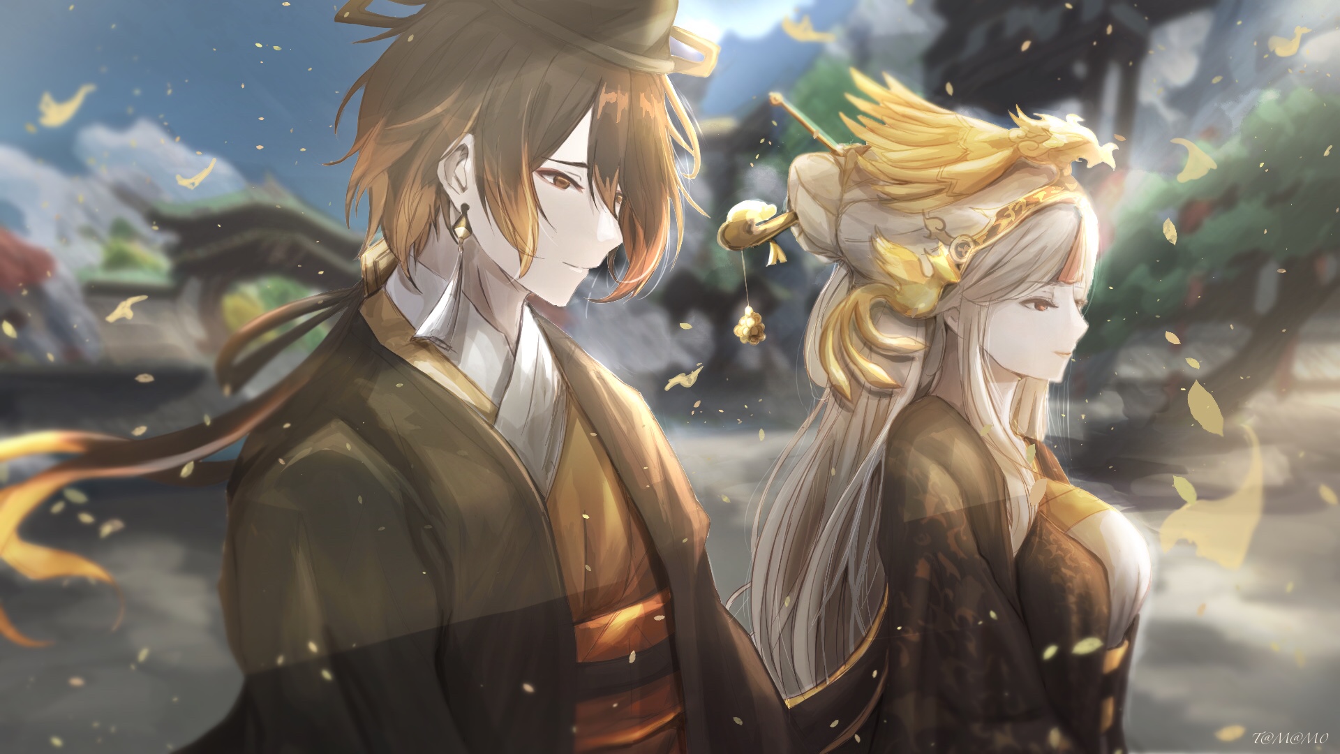 Ningguang and Zhongli from Genshin Impact HD Wallpaper