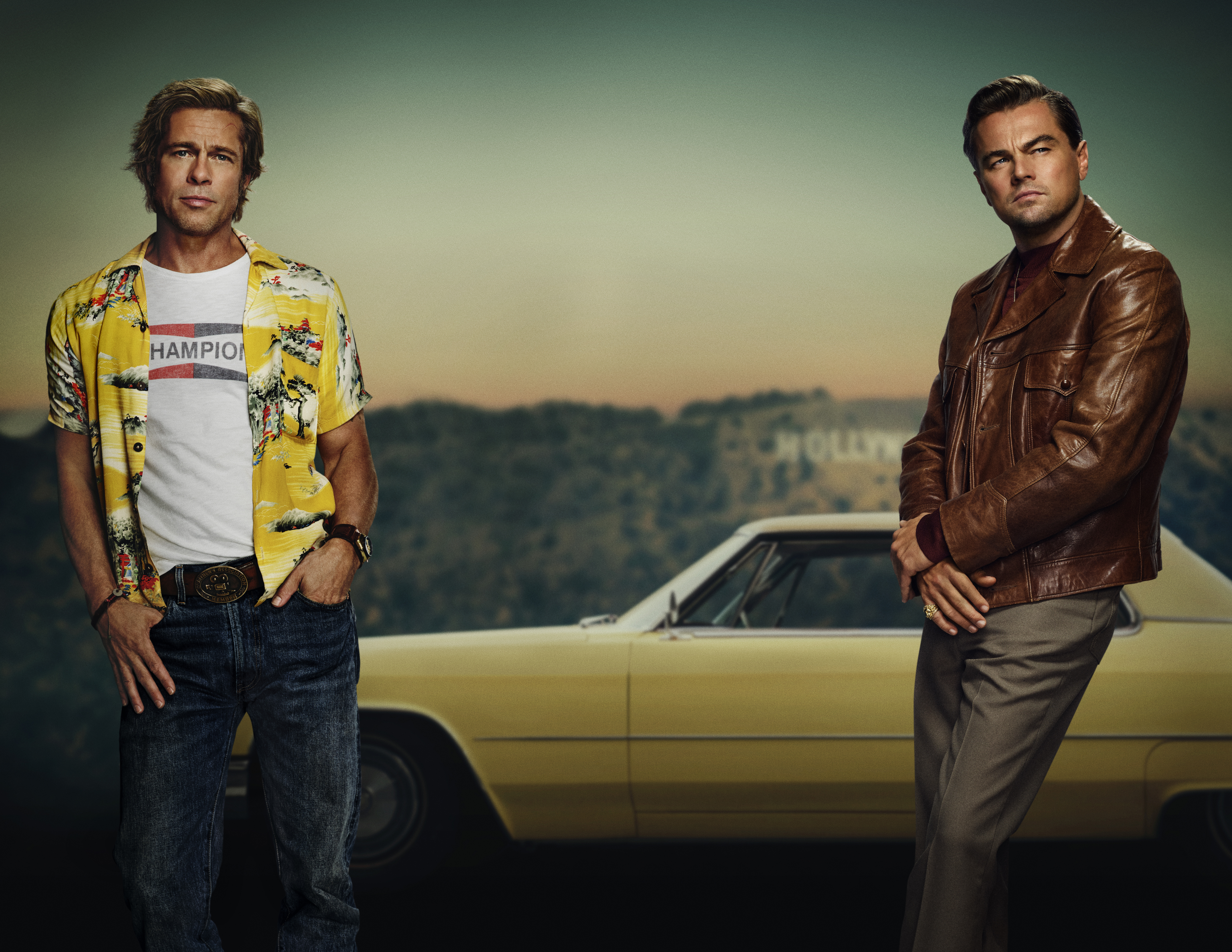 Brad Pitt and Leonardo DiCaprio from Once Upon a Time in Hollywood HD Wallpaper