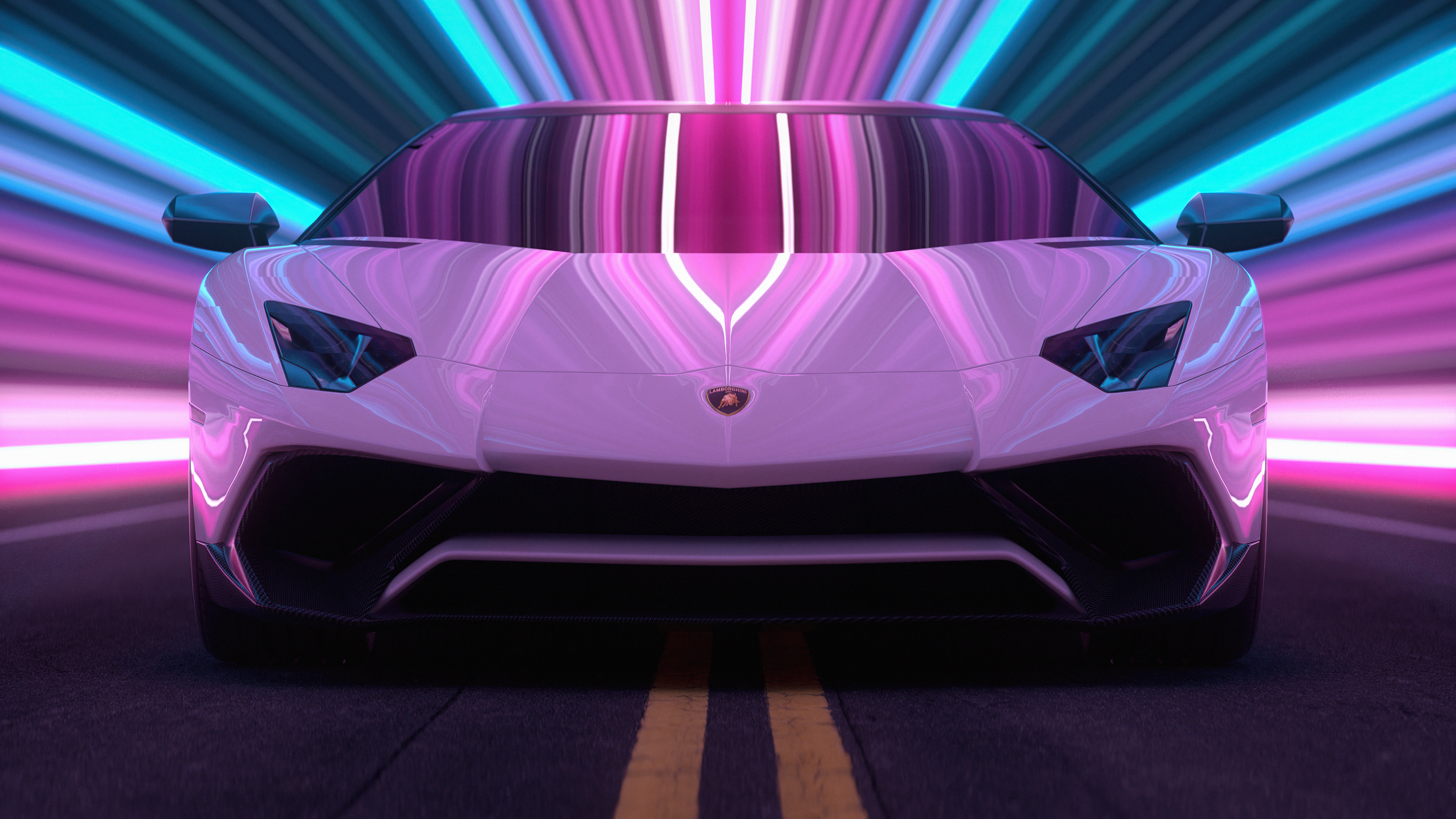 White Lamborghini Aventador 4K HD Wallpaper