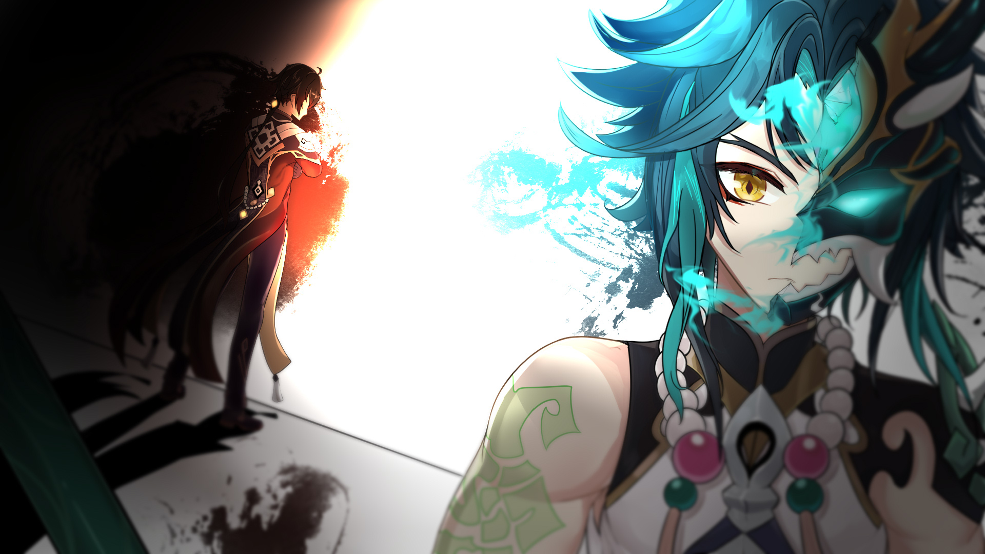 Xiao and Zhongli from Genshin Impact HD Wallpaper