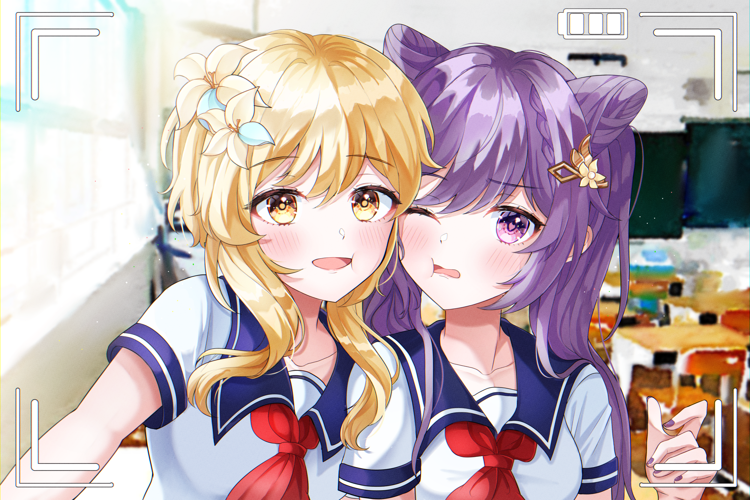 Lumine and Keqing from Genshin Impact HD Wallpaper