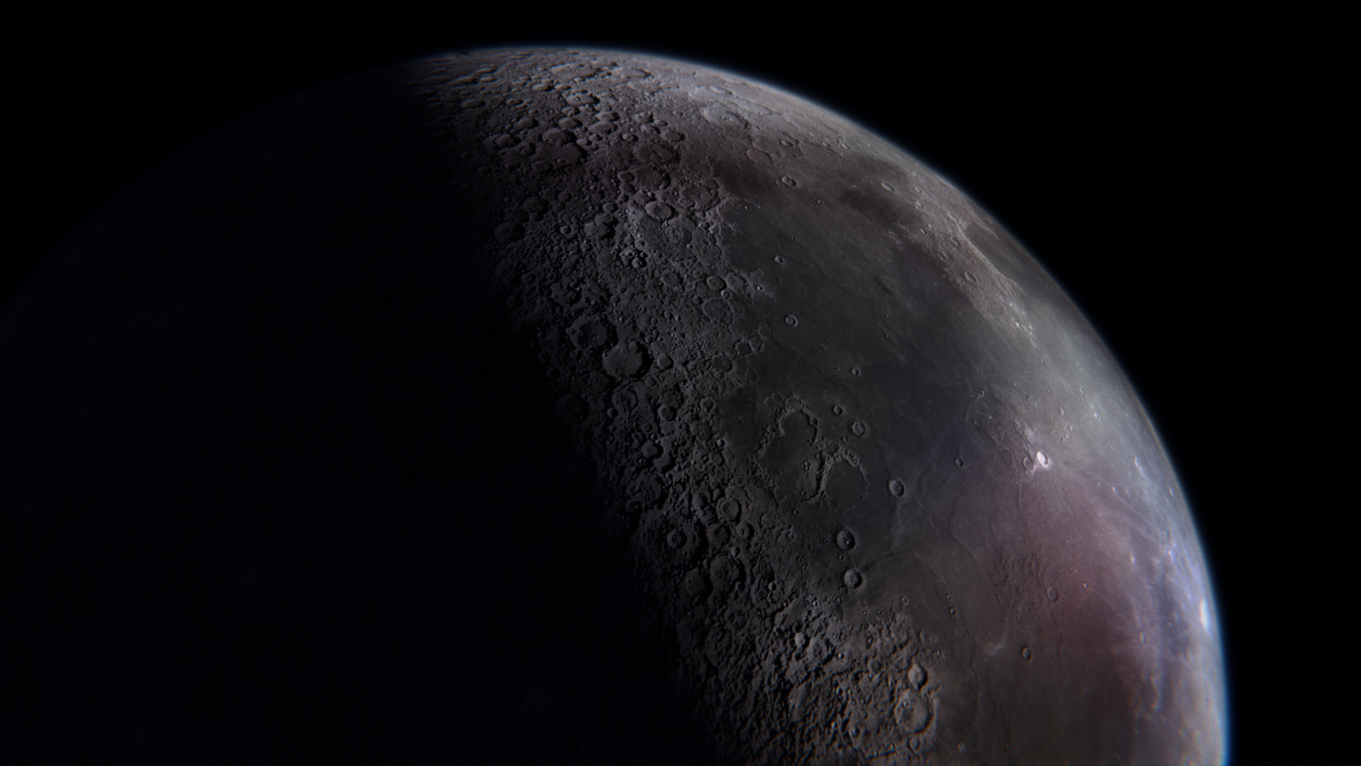 The Moon's Surface with Craters HD Wallpaper