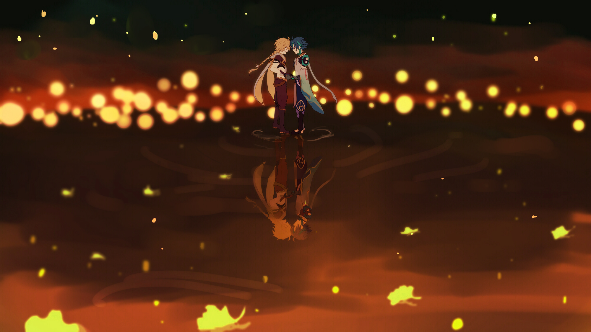 Aether and Xiao from Genshin Impact HD Wallpaper