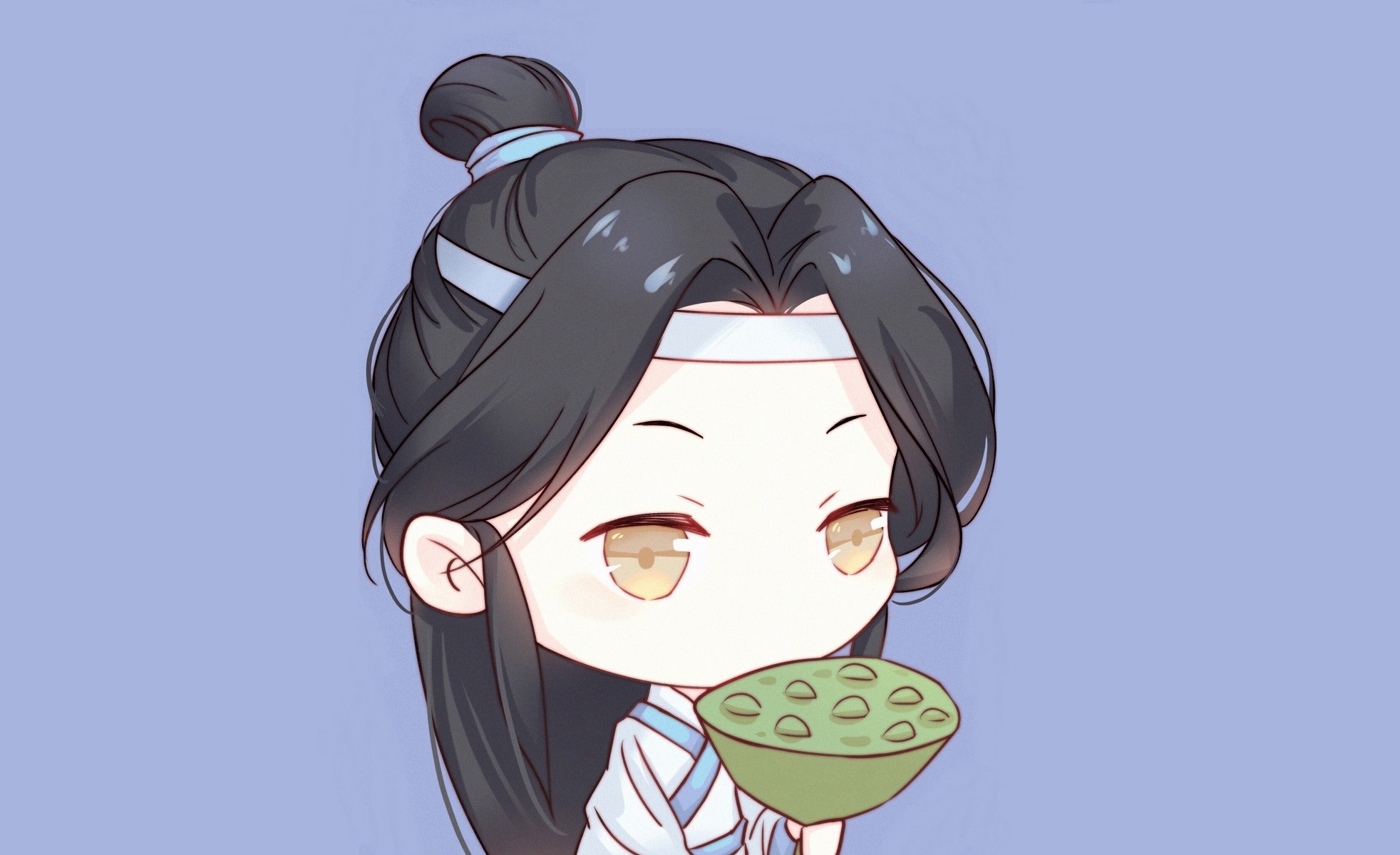 Lan Wangji from Mo Dao Zu Shi holding lotus seeds HD Wallpaper