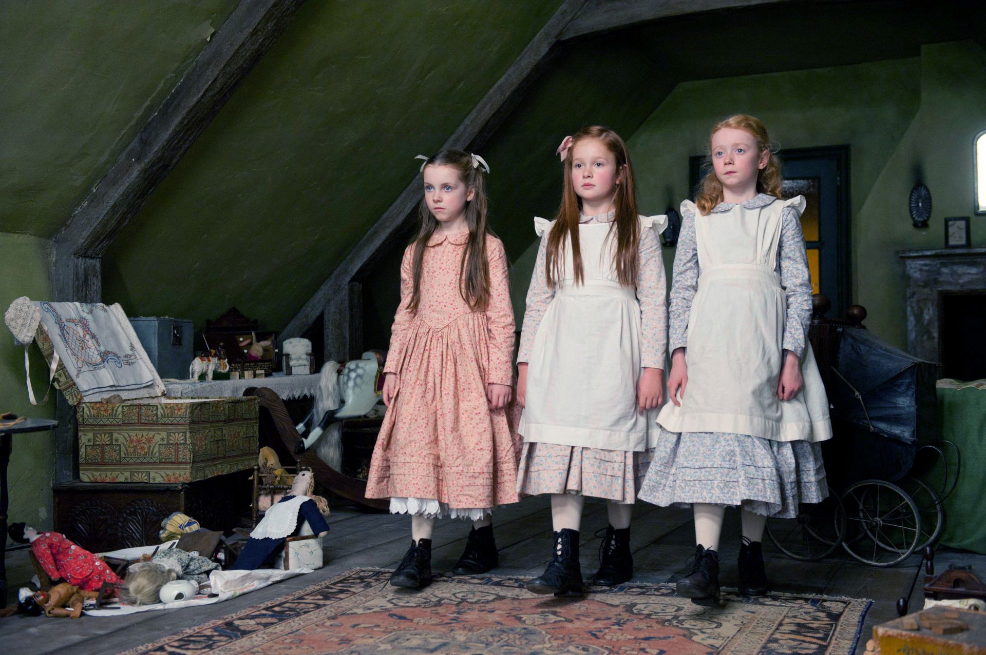 Three young girls in an attic HD Wallpaper