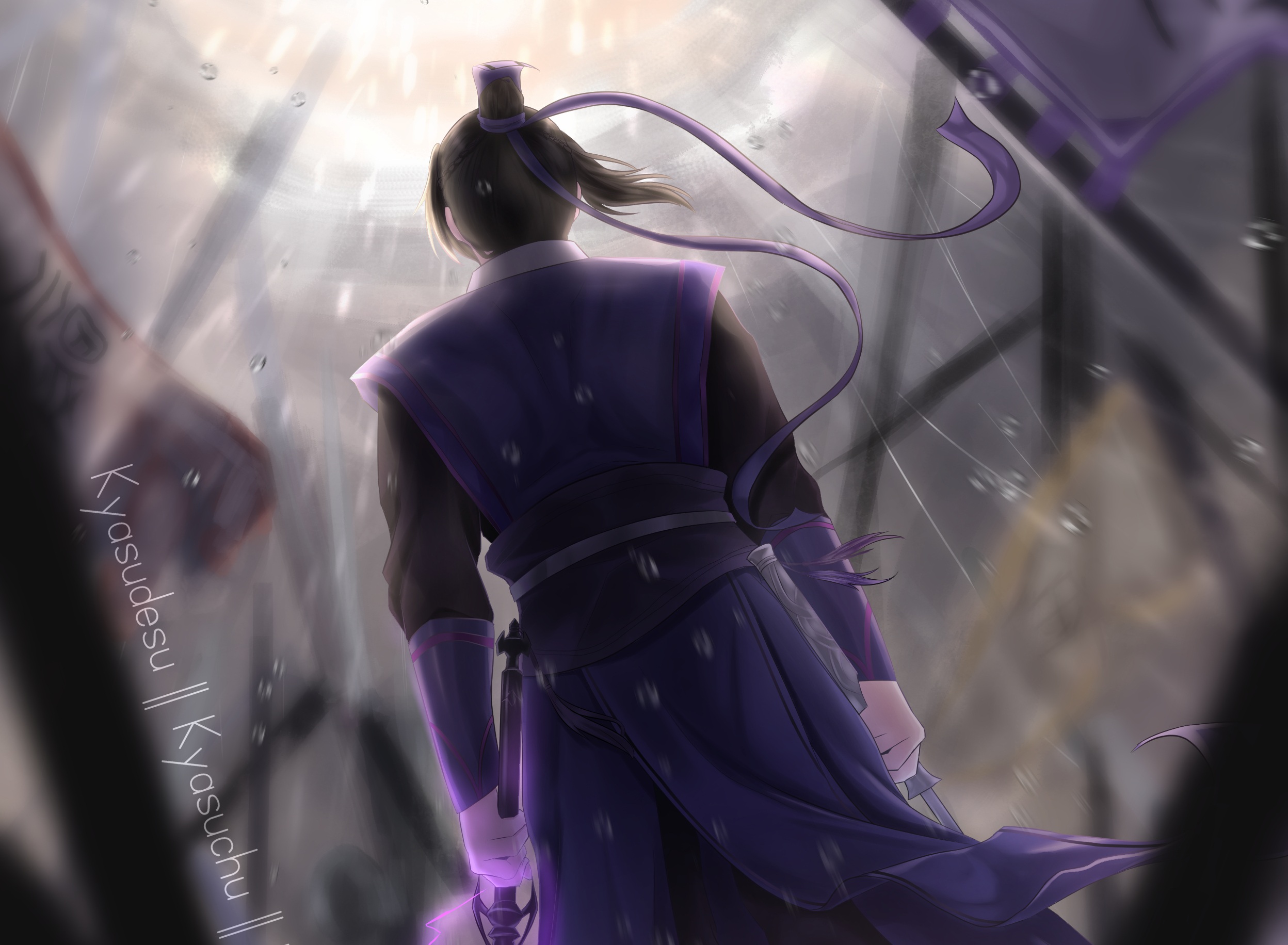 Jiang Cheng from Mo Dao Zu Shi in the rain HD Wallpaper