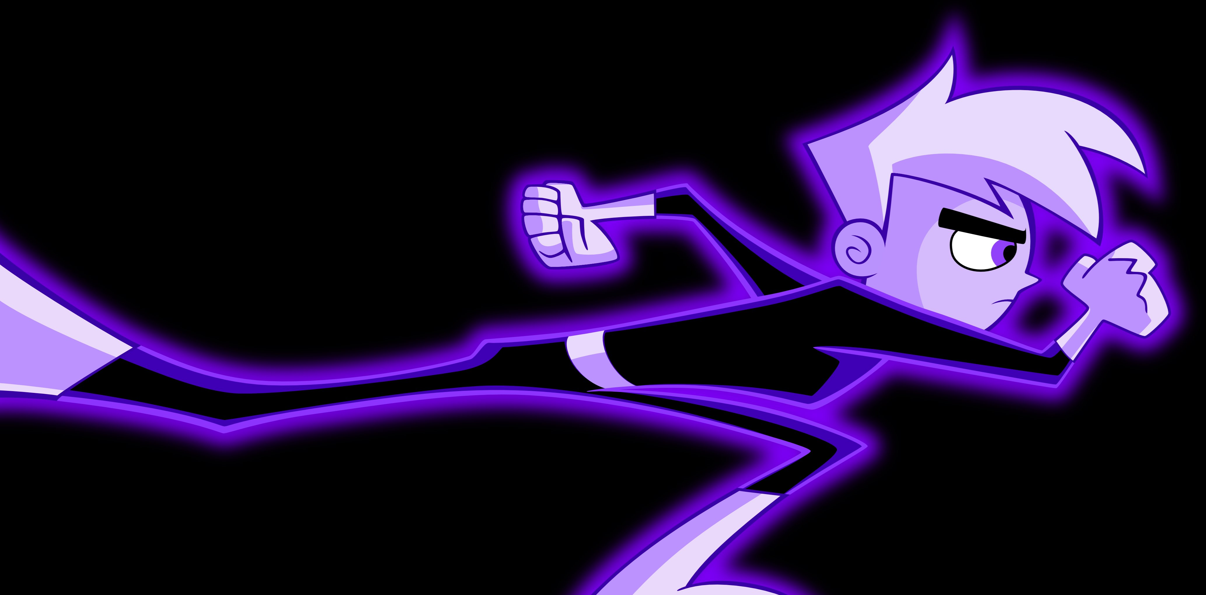 Danny Phantom running with purple aura HD Wallpaper