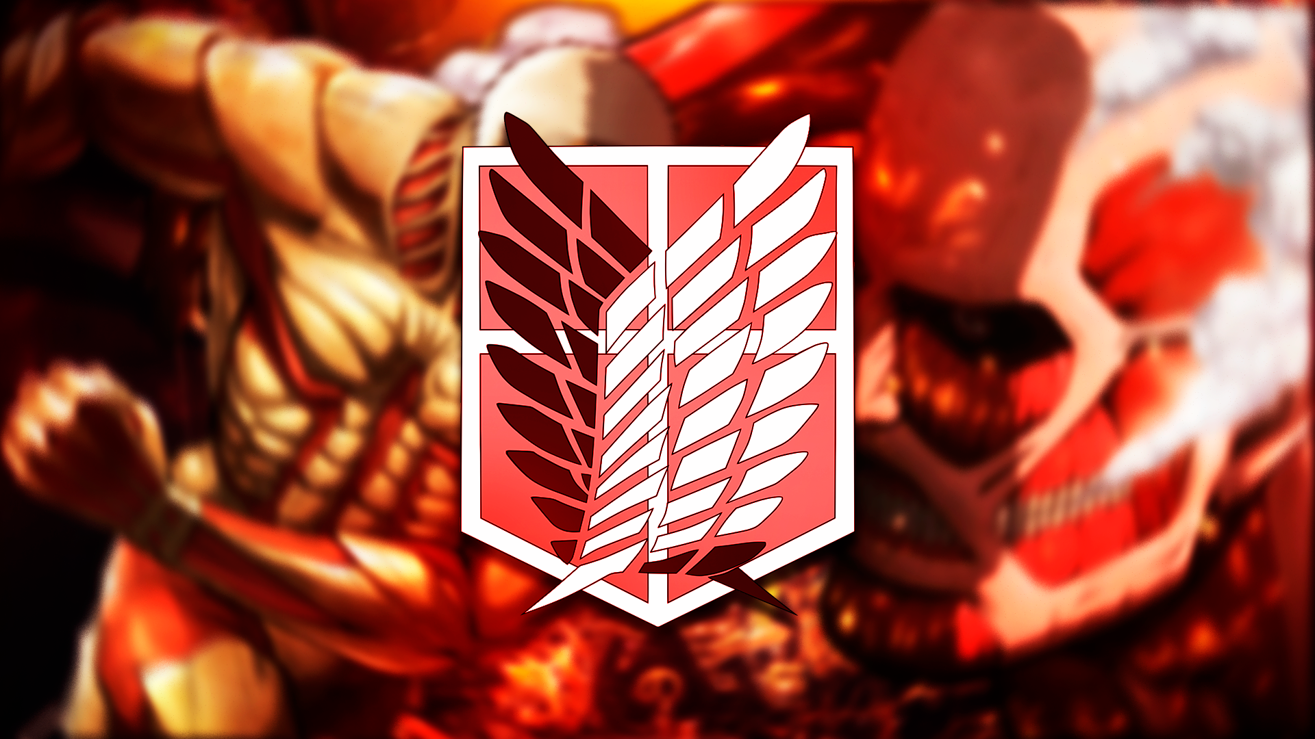 Attack on Titan Survey Corps Emblem with Titans HD Wallpaper