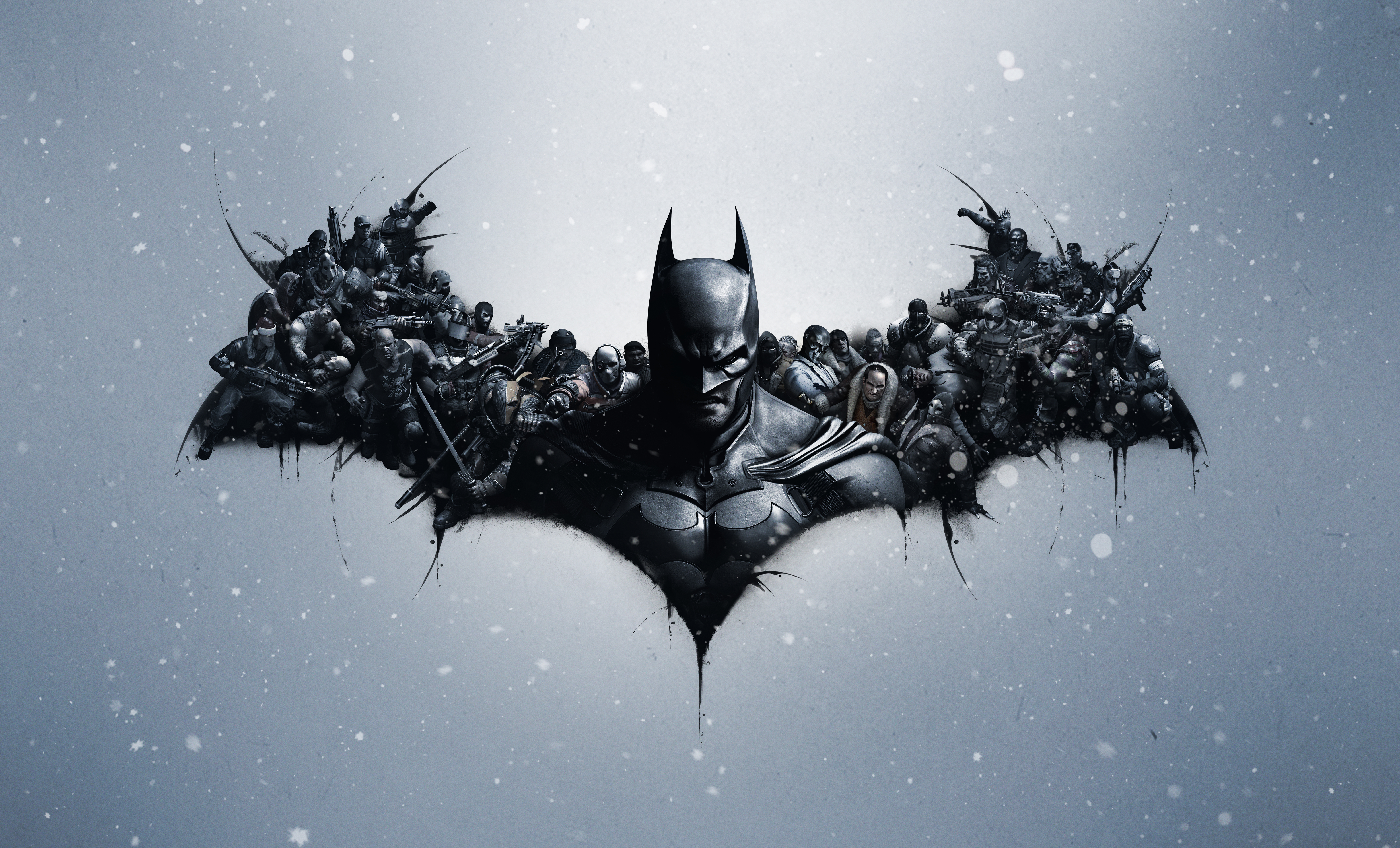 Batman from DC Comics with a horde of villains HD Wallpaper