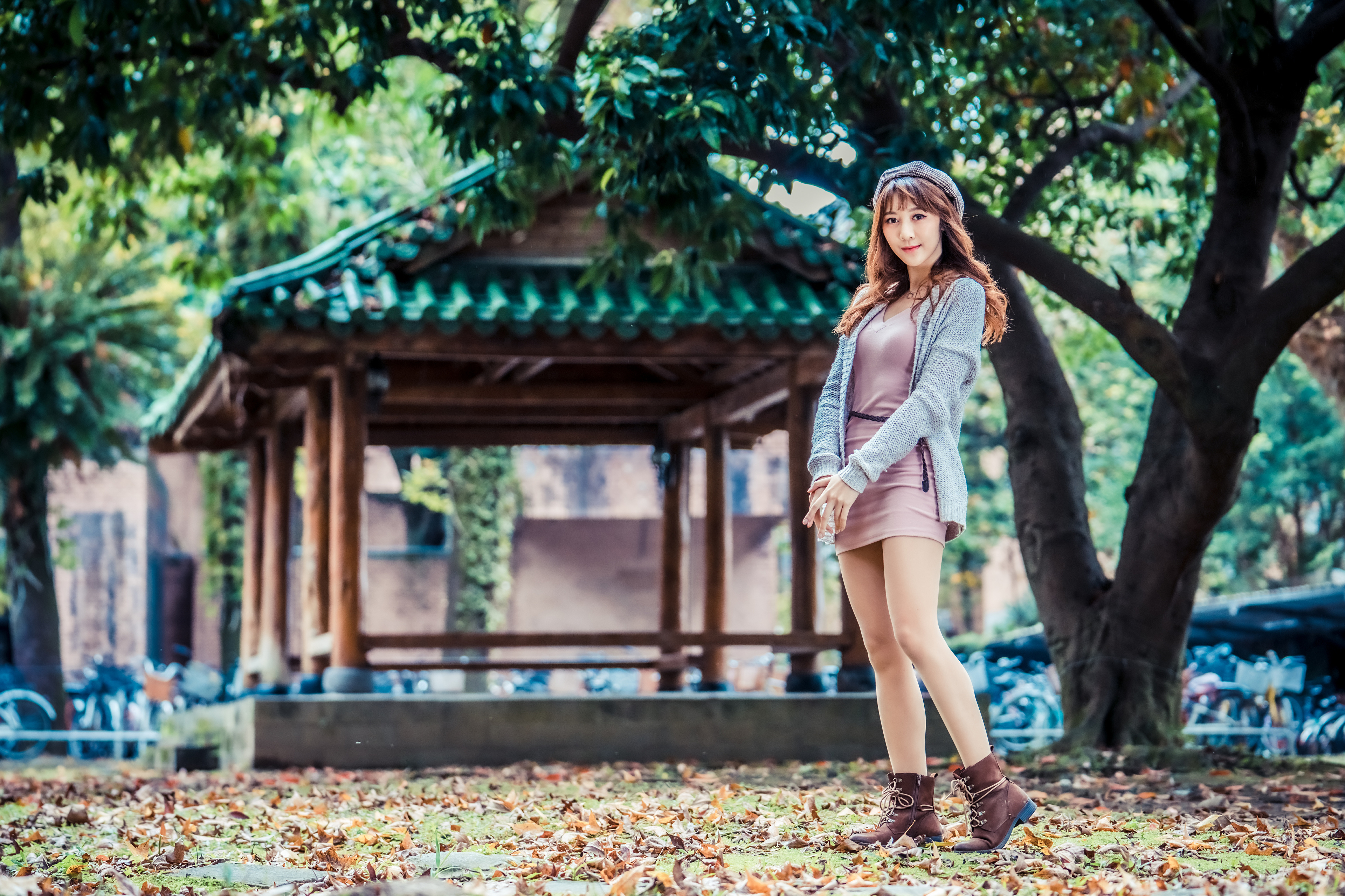 Asian Woman Model in Natural Setting 4K HD Wallpaper