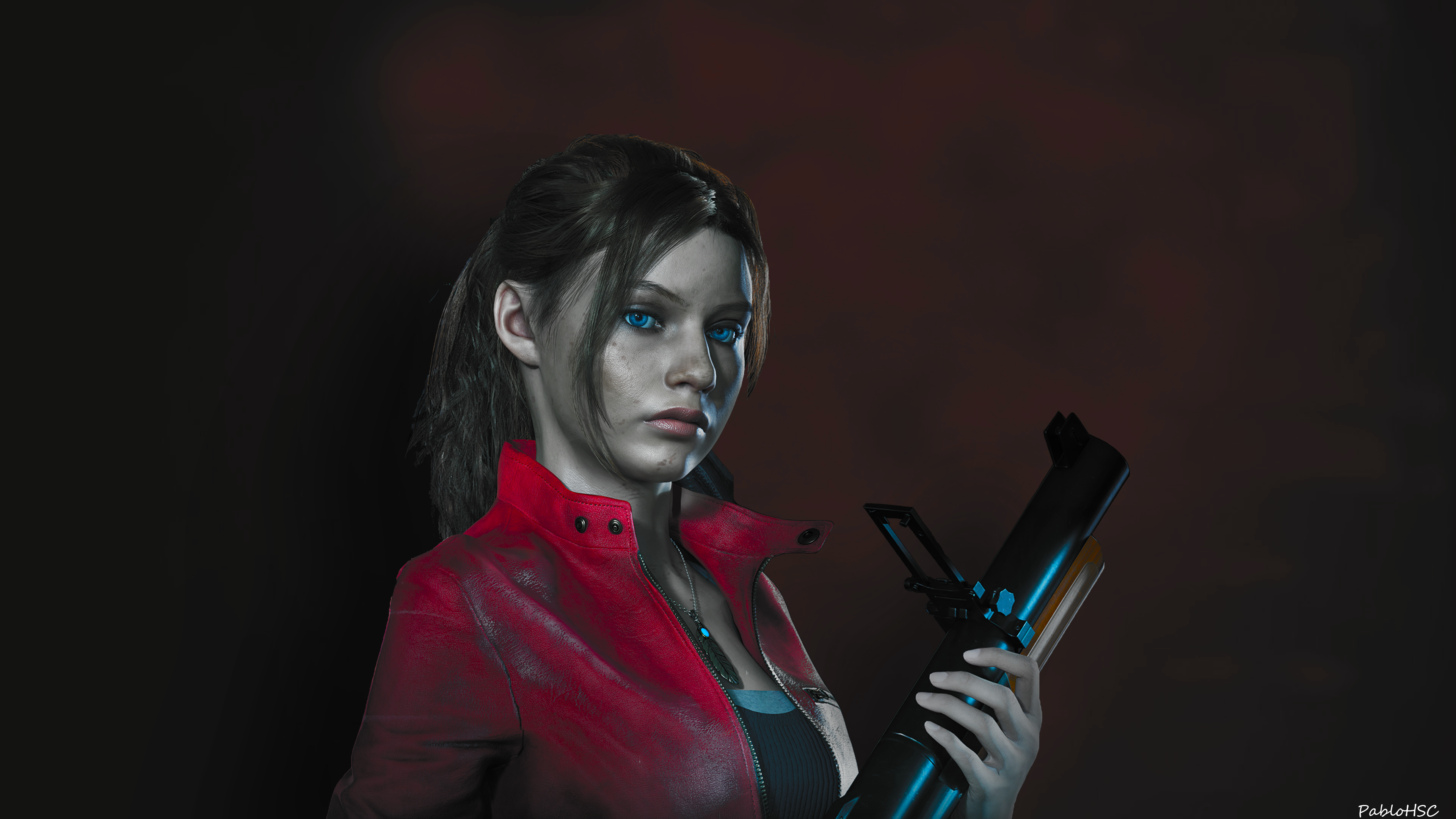 Claire Redfield from Resident Evil holding a weapon HD Wallpaper