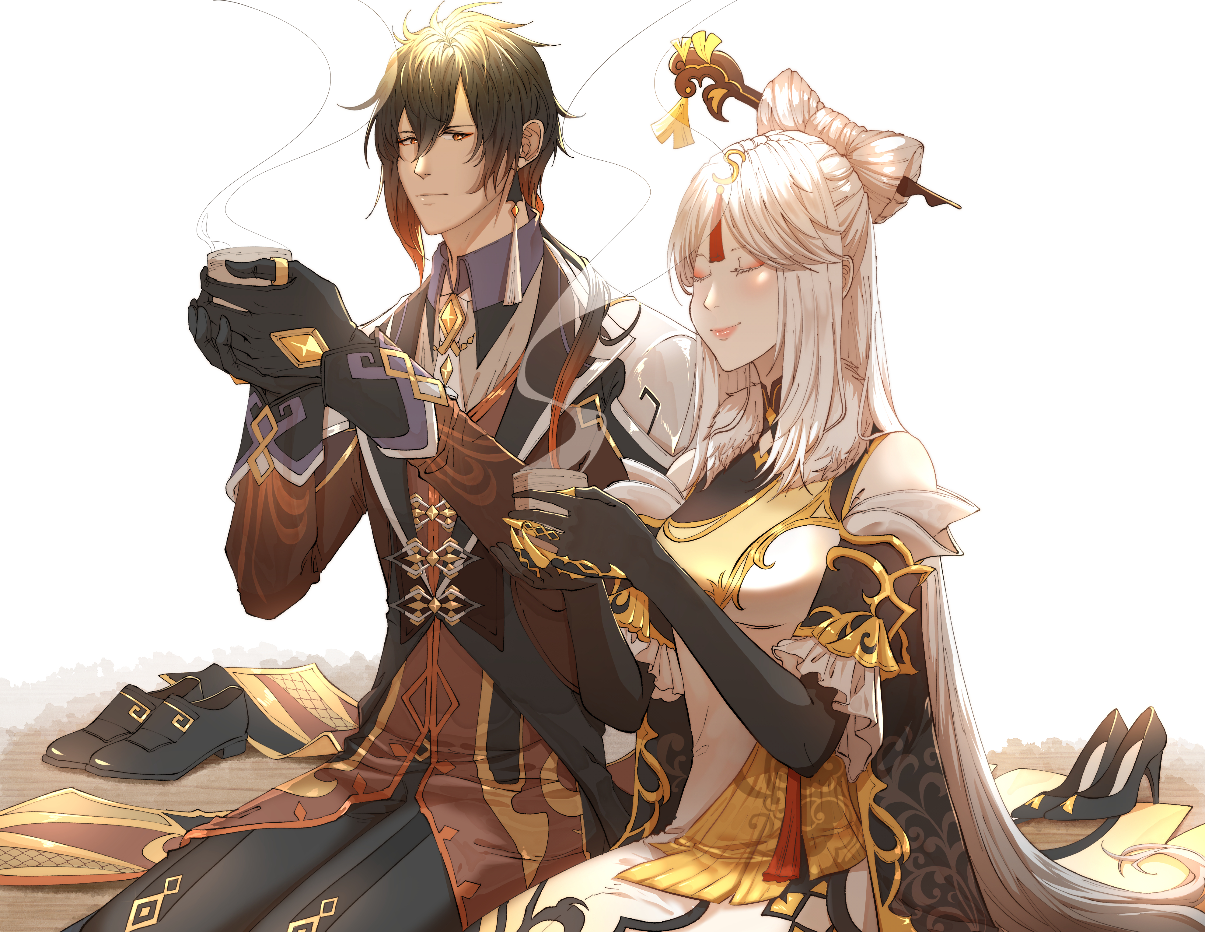 Zhongli and Ningguang from Genshin Impact 4K HD Wallpaper